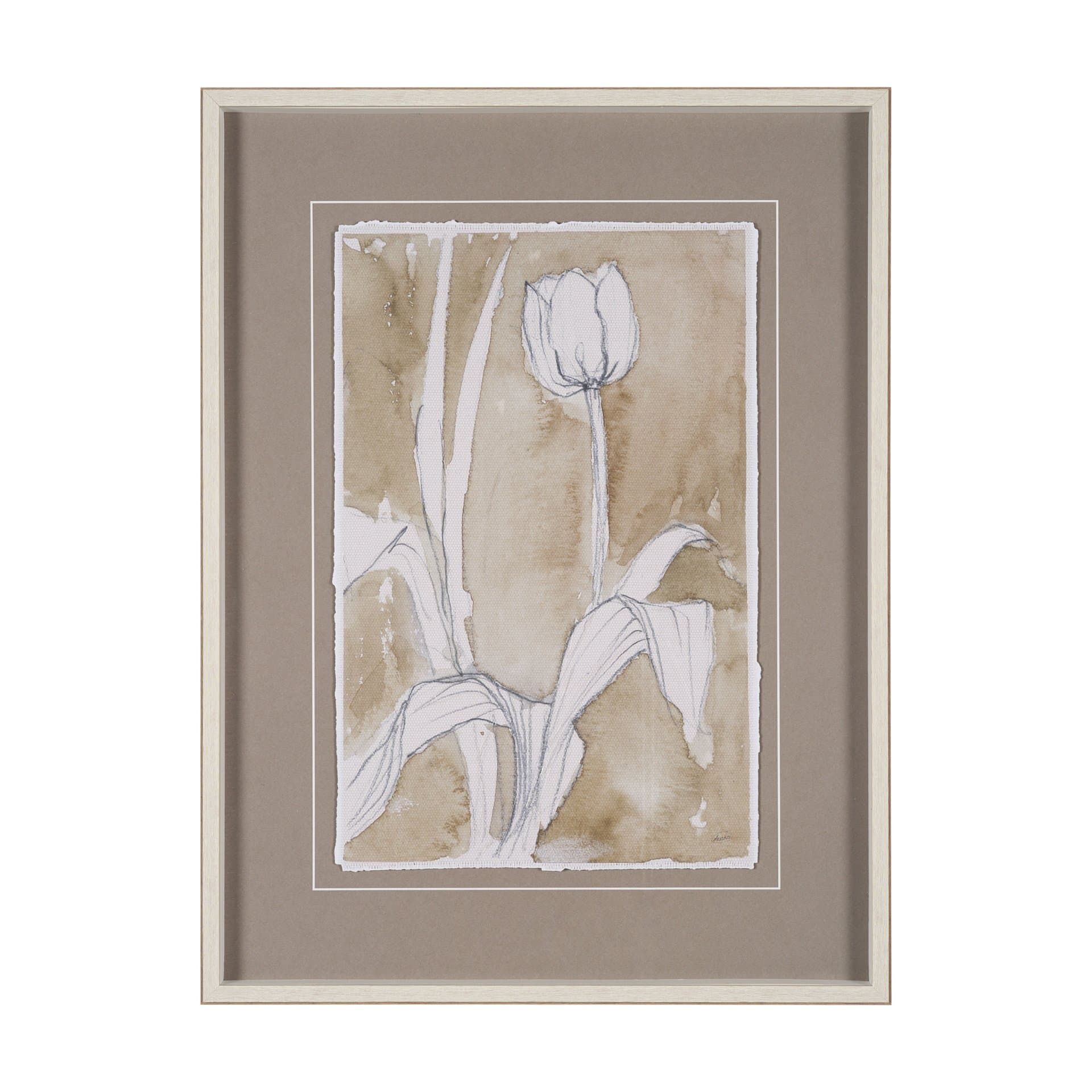Tulip Bloom II by Mercana Studio Hand-Embellished Framed Artwork Matted under Glass — product photograph