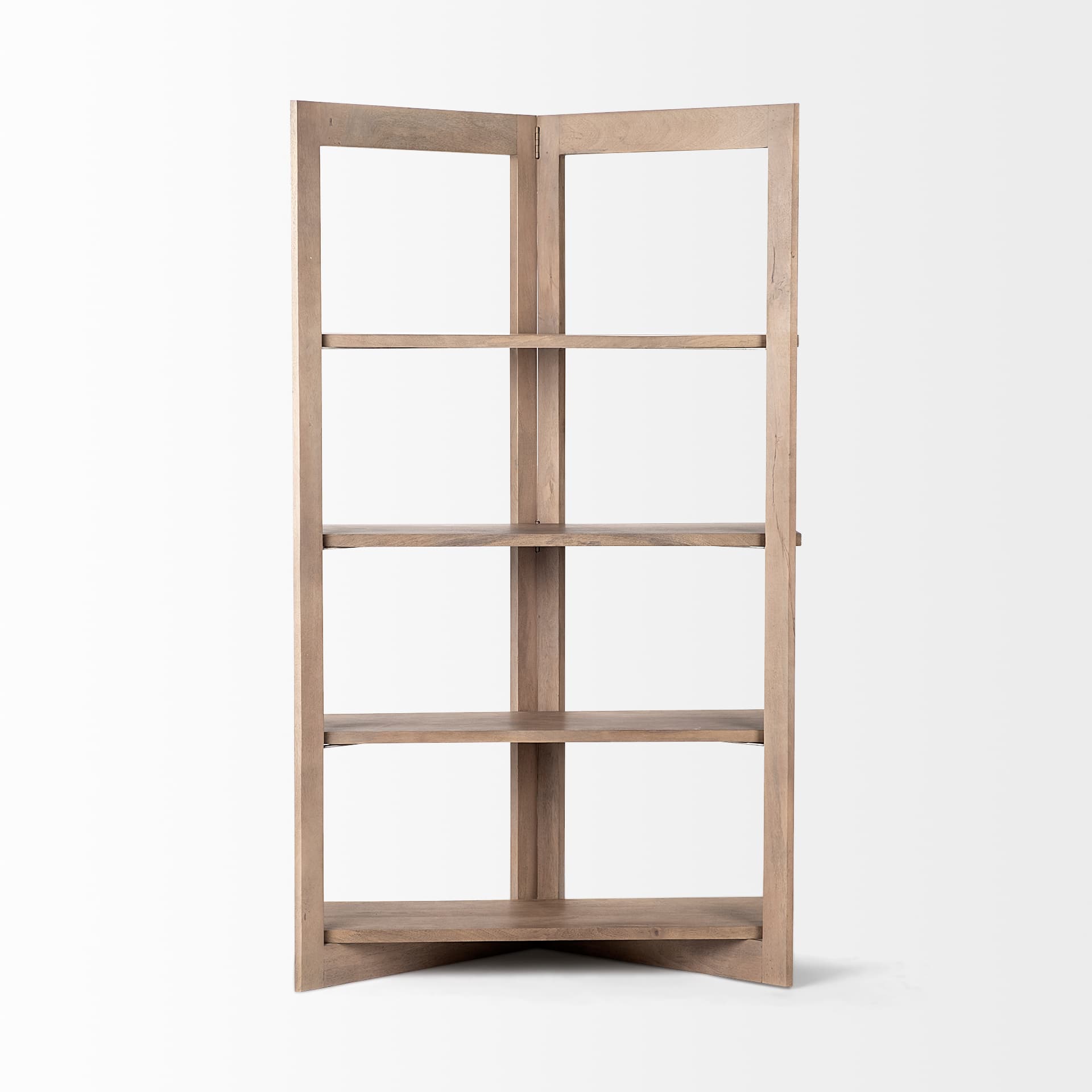 Turnbull I 42L x 16W x 72H Light Brown Wood Four Shelf Shelving Unit — product photograph