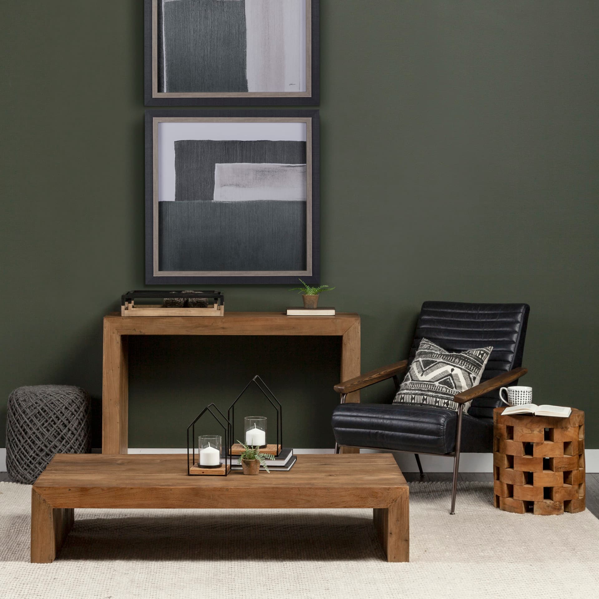 Blocks II by Mercana Studio a Hand Embellished Textured Framed Art Print — in a styled room