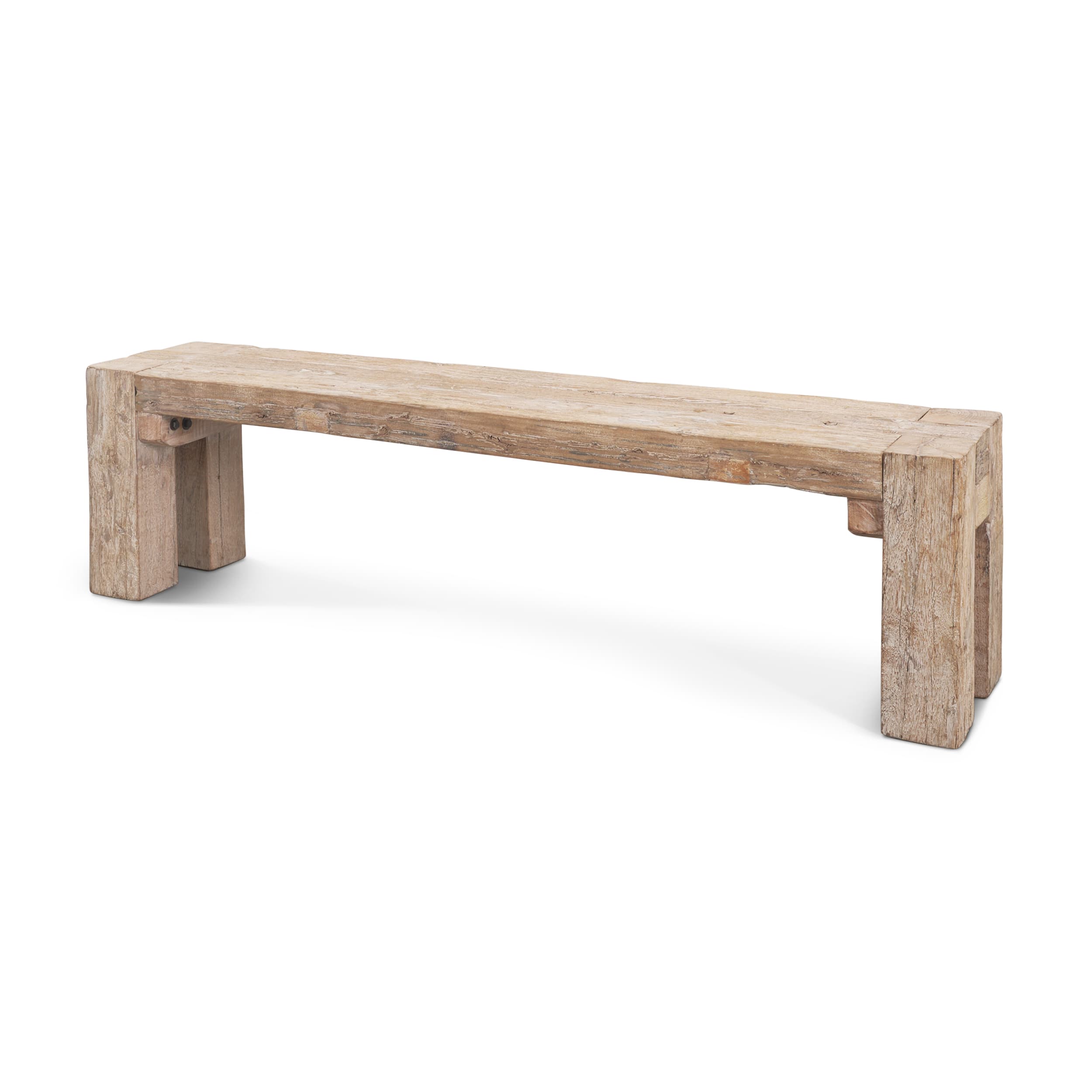 McArthur Whitewash Reclaimed Wood Bench — product photograph