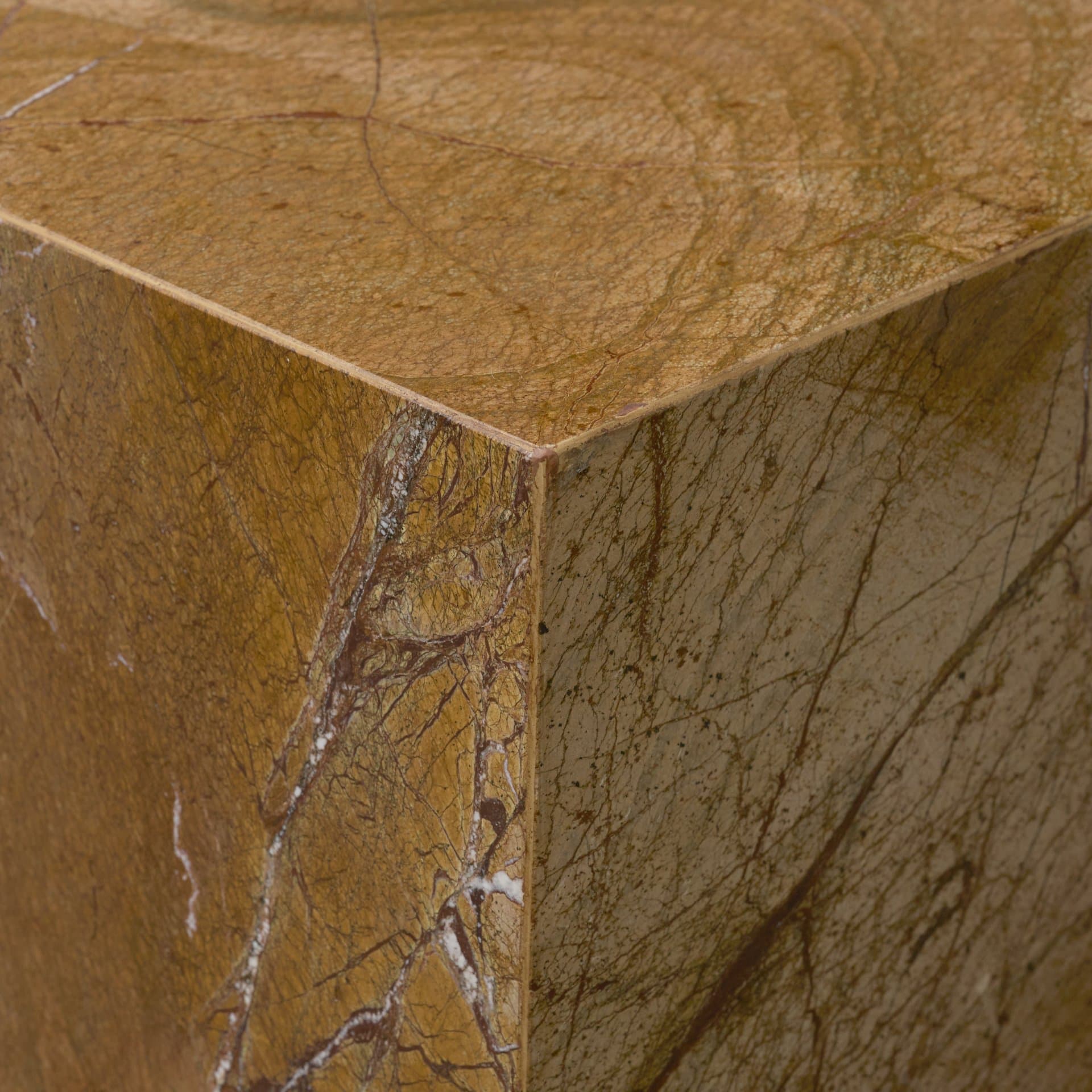 Matteo Solid Rainforest Rust Marble Square Side Table — product photograph