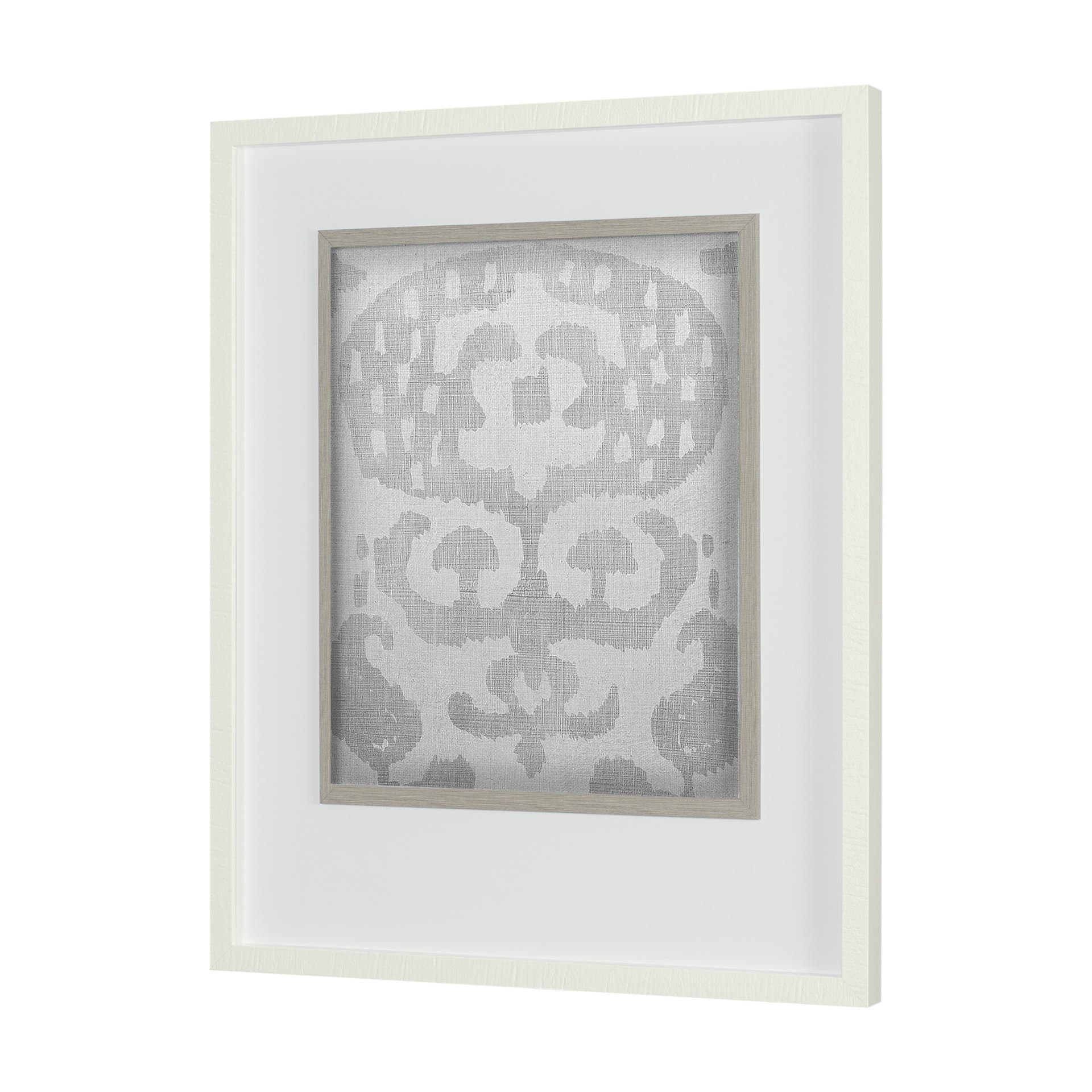 Shadow Ikat I by Chariklia Zarris a Hand Embellished Textured Framed Art Print Matted under Glass — product photograph