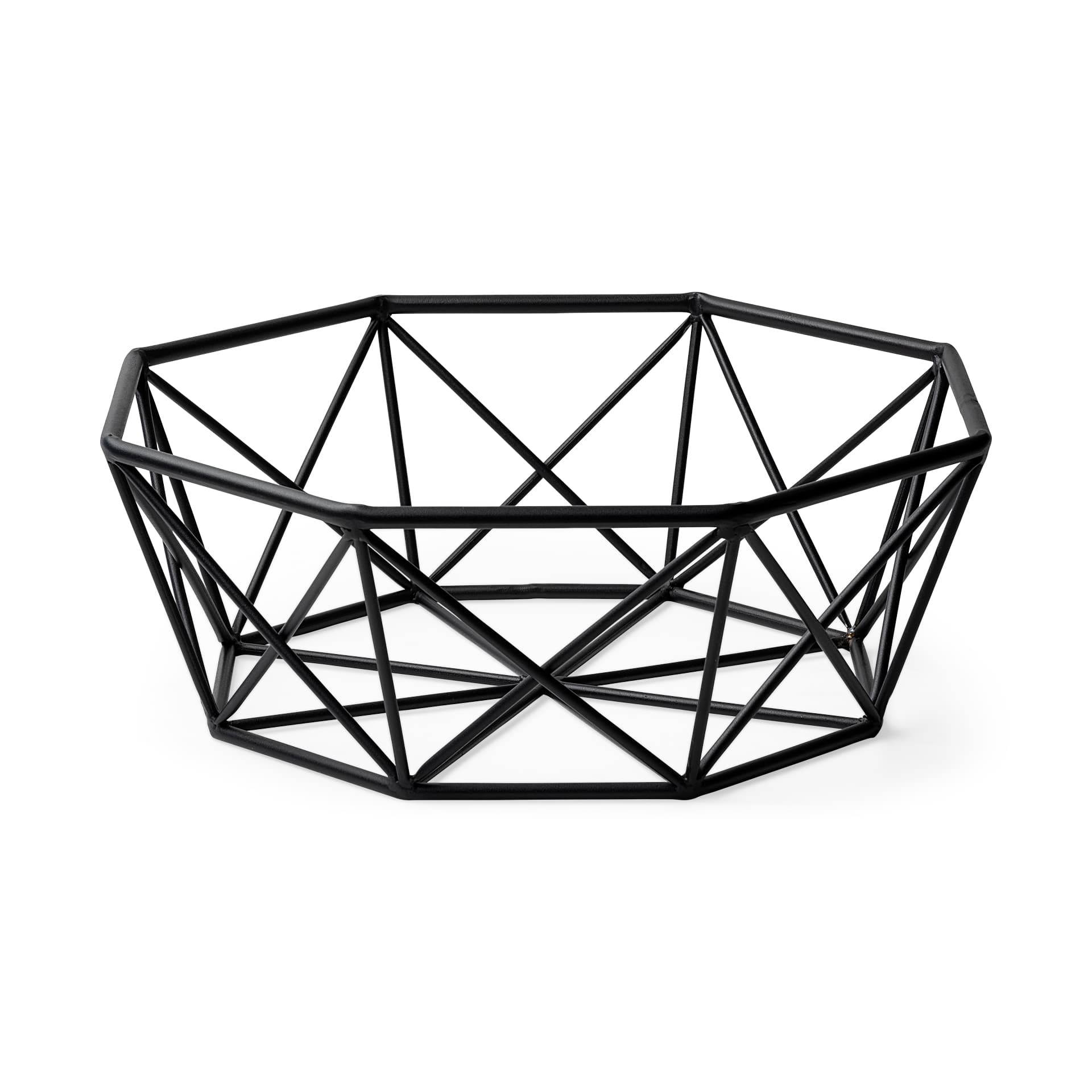 Davy 17L x 17W Black Metal Large Hexagonal Bowl — product photograph