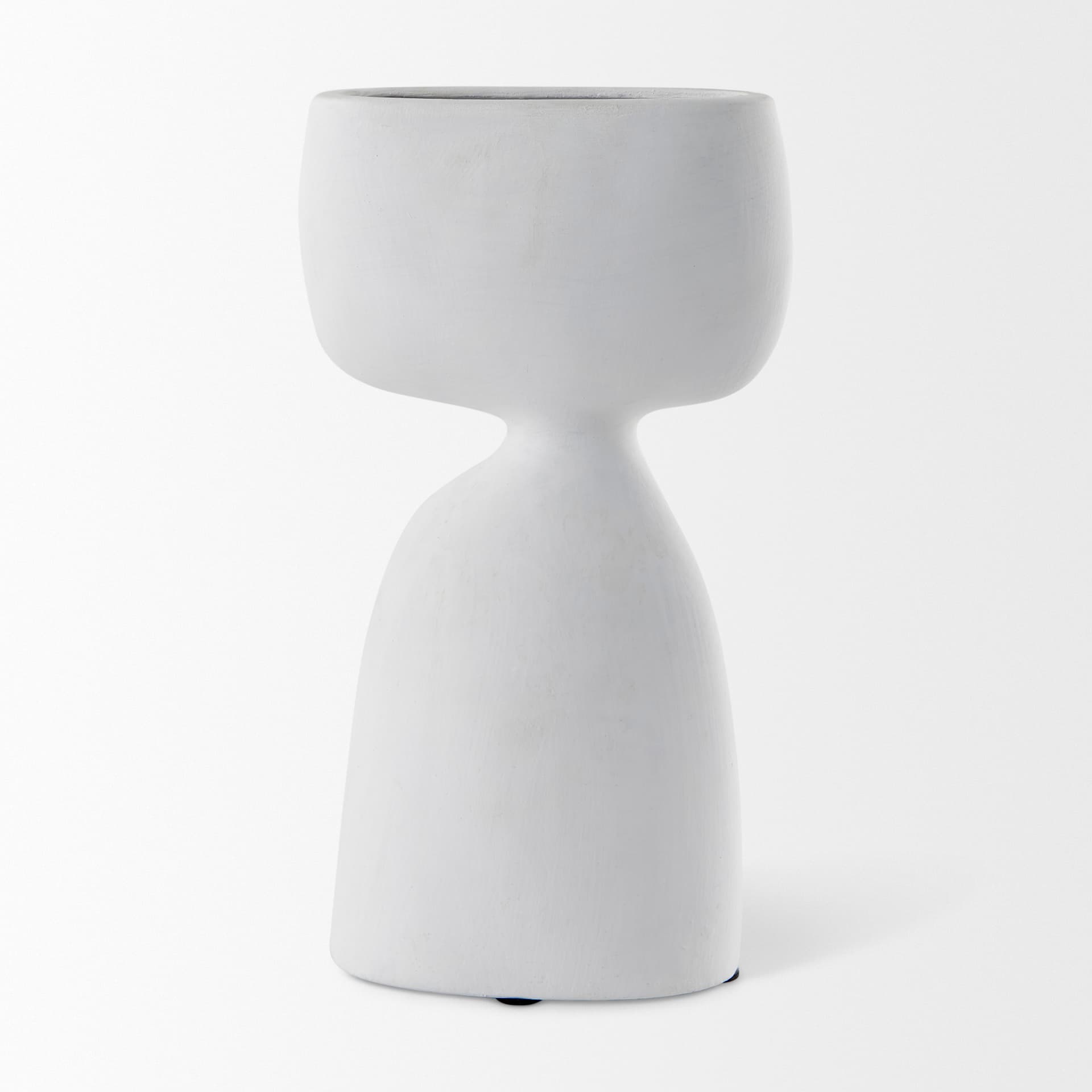 Tatum 11.6H Sculptural White Ceramic Vase — product photograph