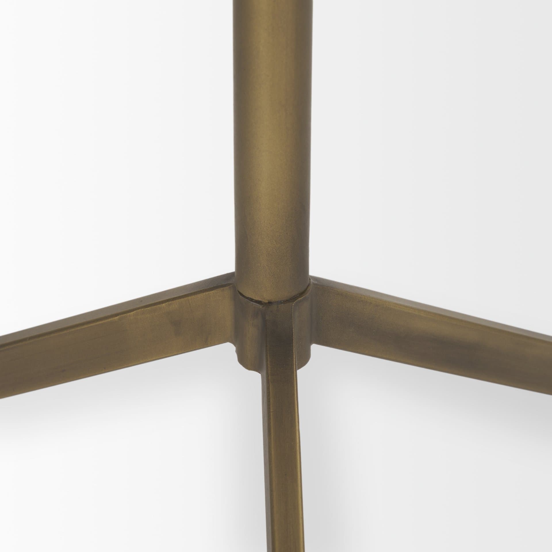 Serre Marble Top 3 Prong Gold Metal Base End Table — product photograph