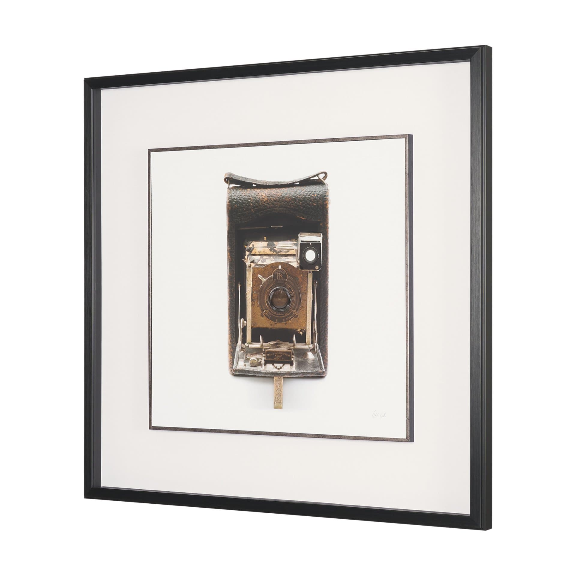 Vintage Camera by Deborah Revell Hand Embelished Framed Art Print Matted under Glass — product photograph