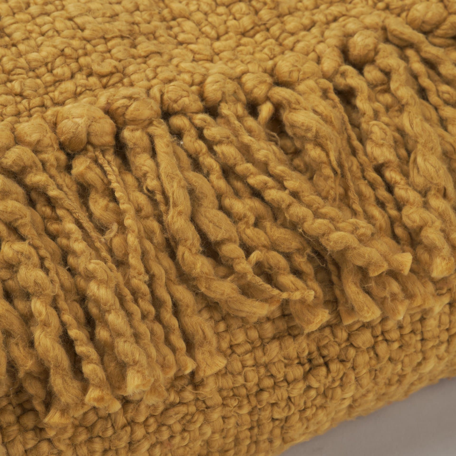 Kambal Mustard Woven Cotton Throw Blanket — product photograph
