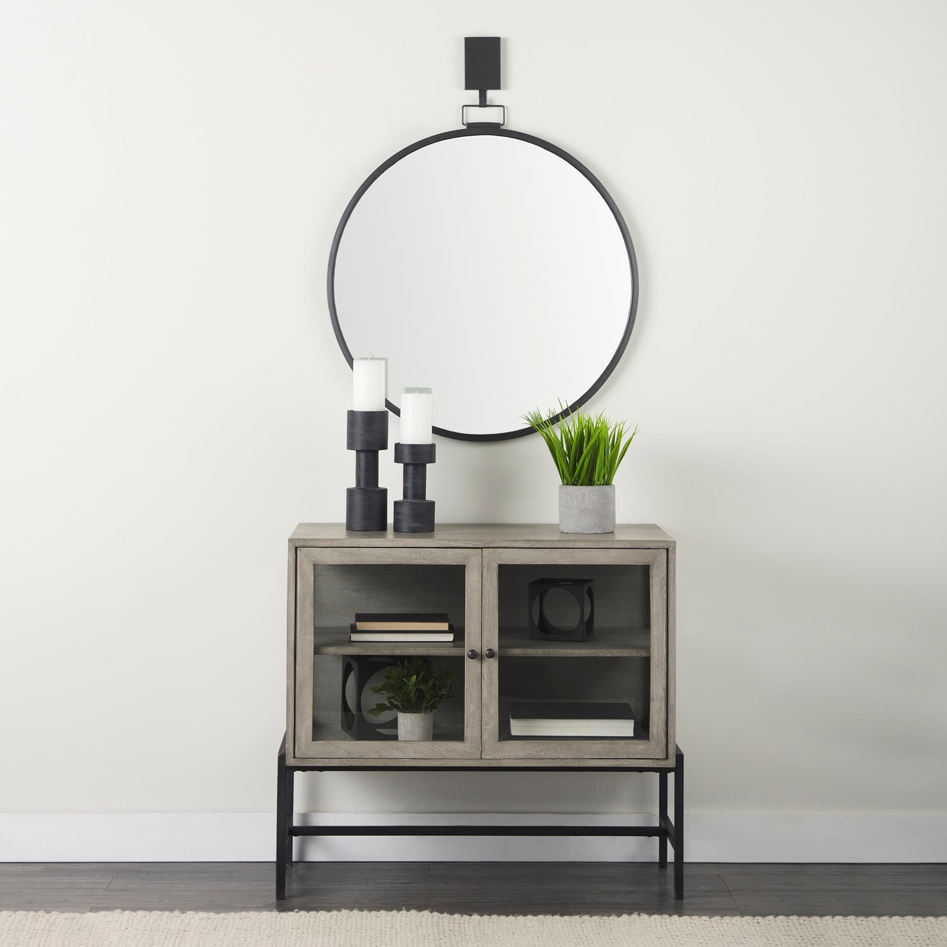 Bolton I 3.9L x 3.9W x 10.6H Black Metal Table Candle Holders — product photograph