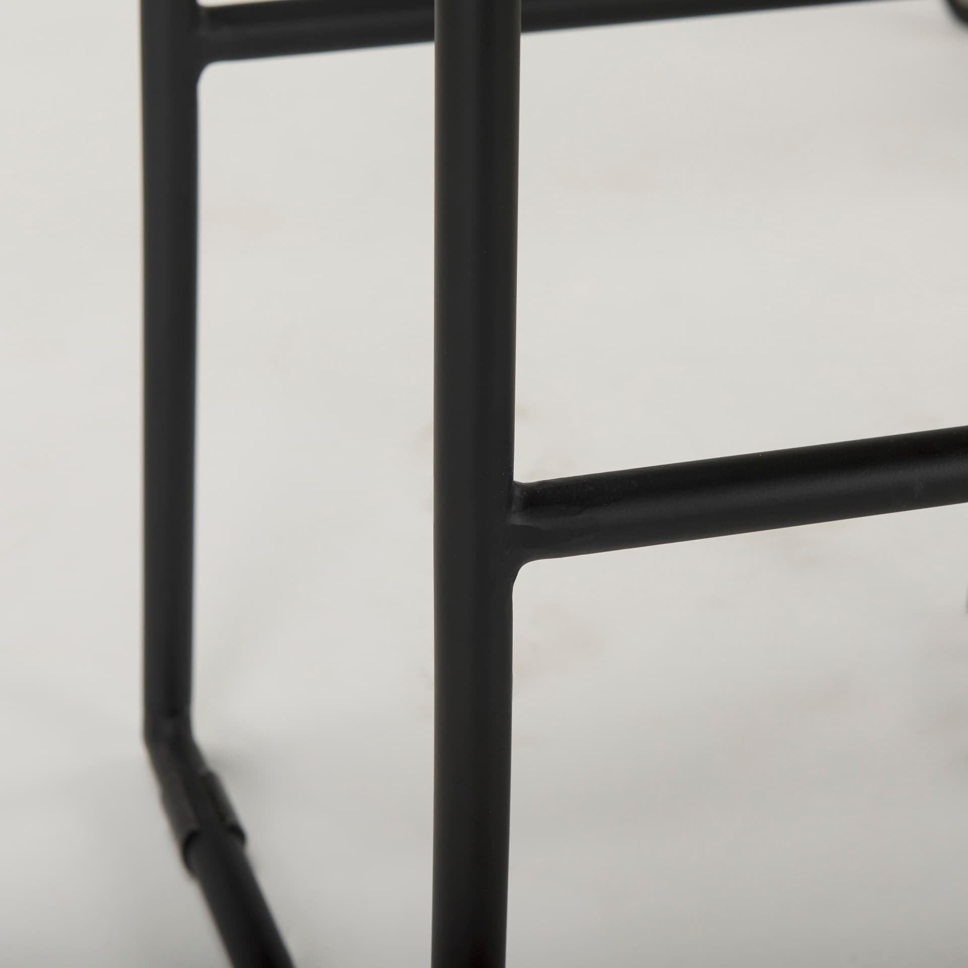 Givens Backless 32in Seat Bar Stool | Natural Wood w/ Black Metal — product photograph