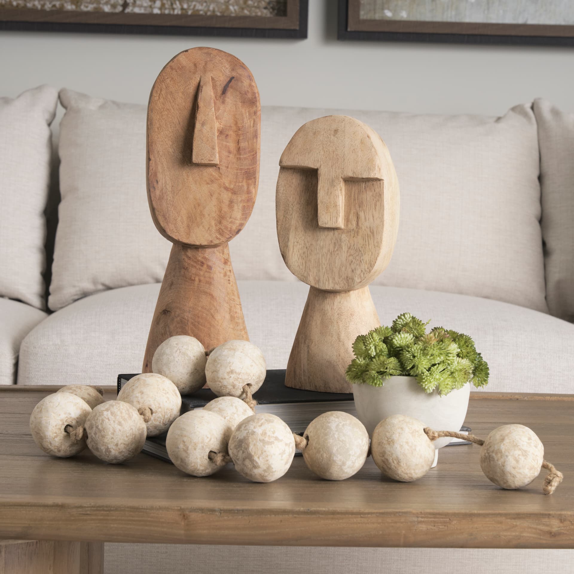 Ivan Medium Wooden Head Sculpture — product photograph