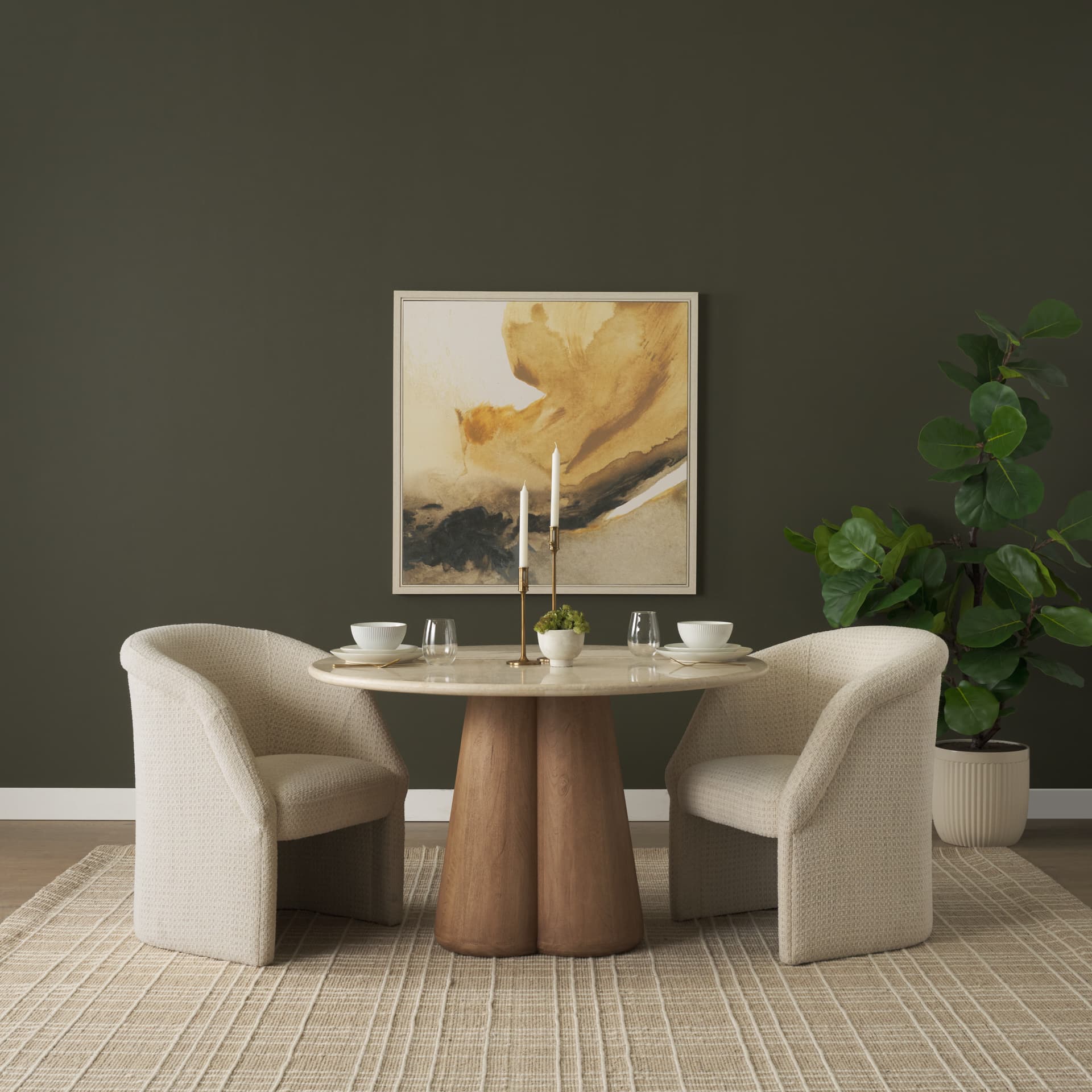 Chantria Large Solid Natural Brass Adjustable Taper Candle Holder — product photograph