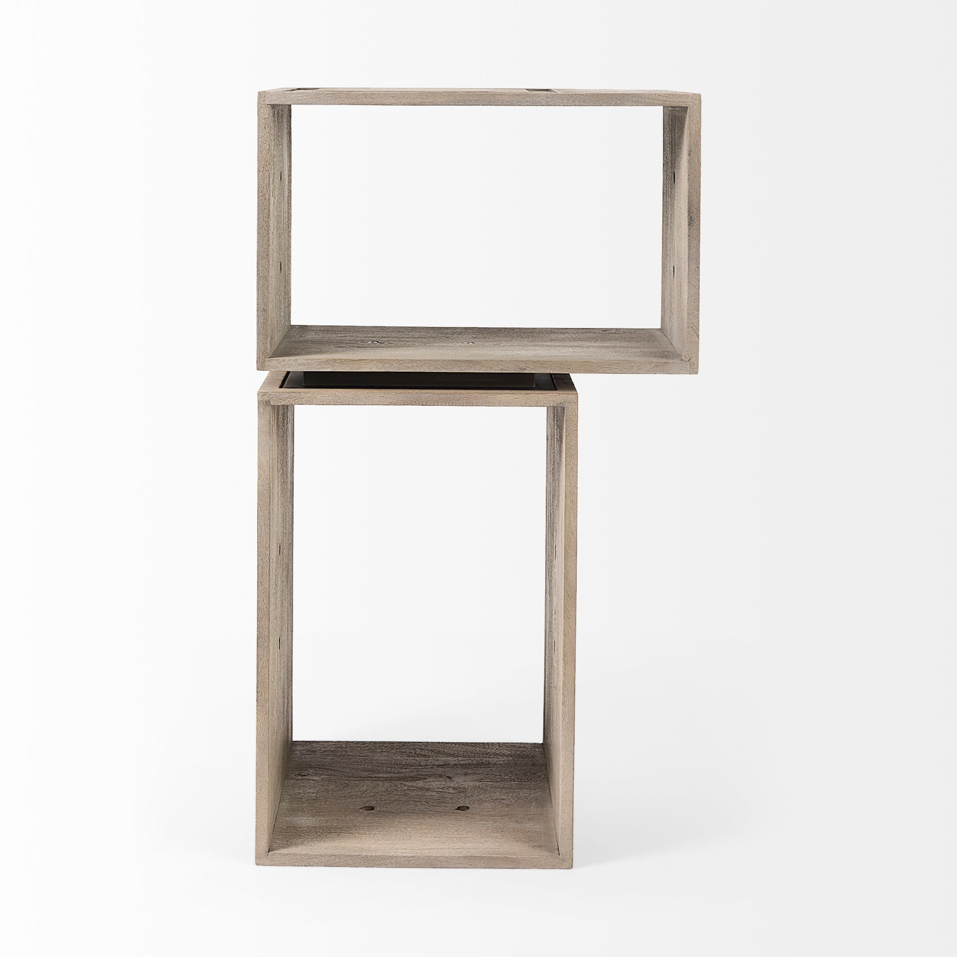Simul (Set of 2) Light Brown Wood Modular Shelving Unit — product photograph