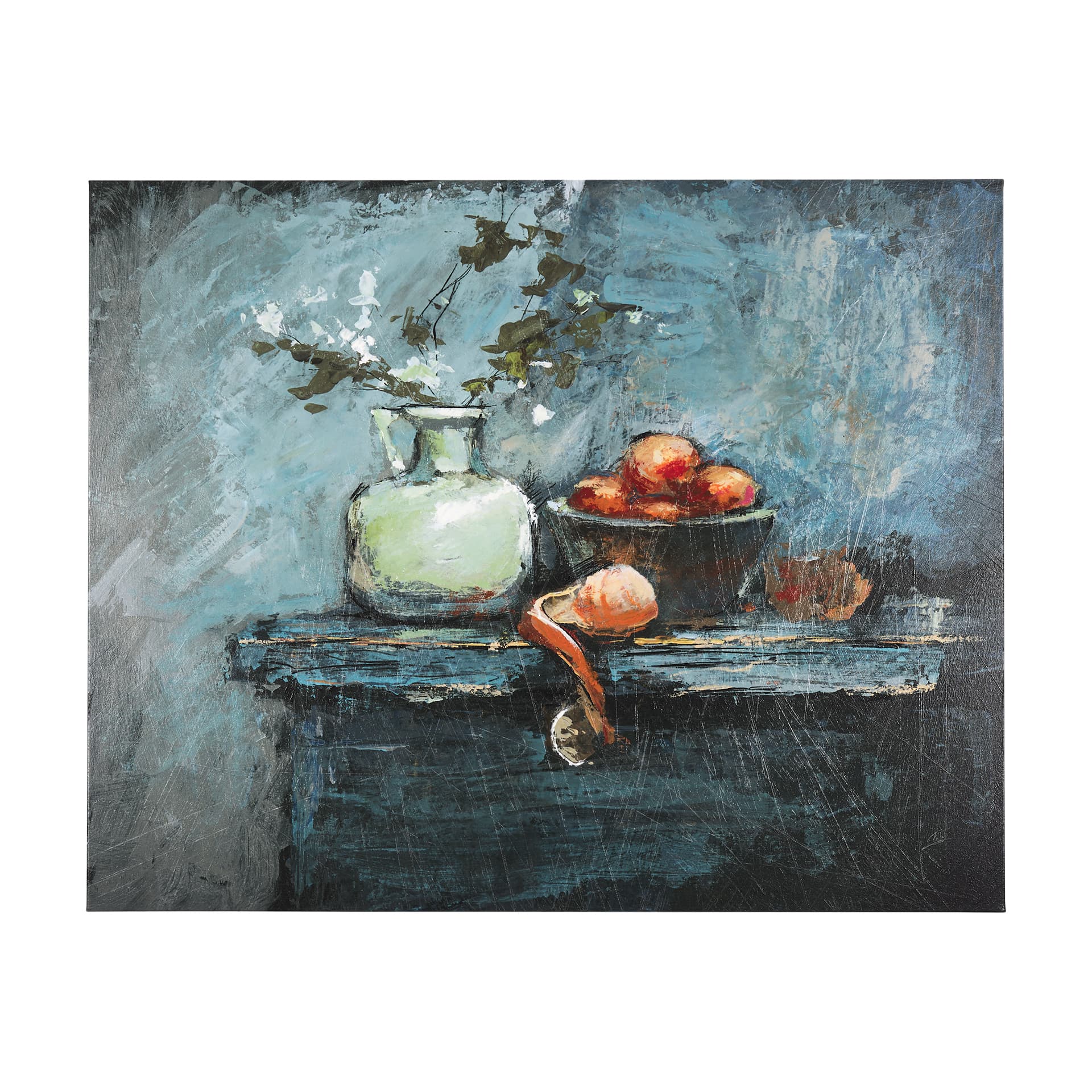 Still Life with Tangerine by Mercana Studio a Hand Embellished Textured Canvas — product photograph