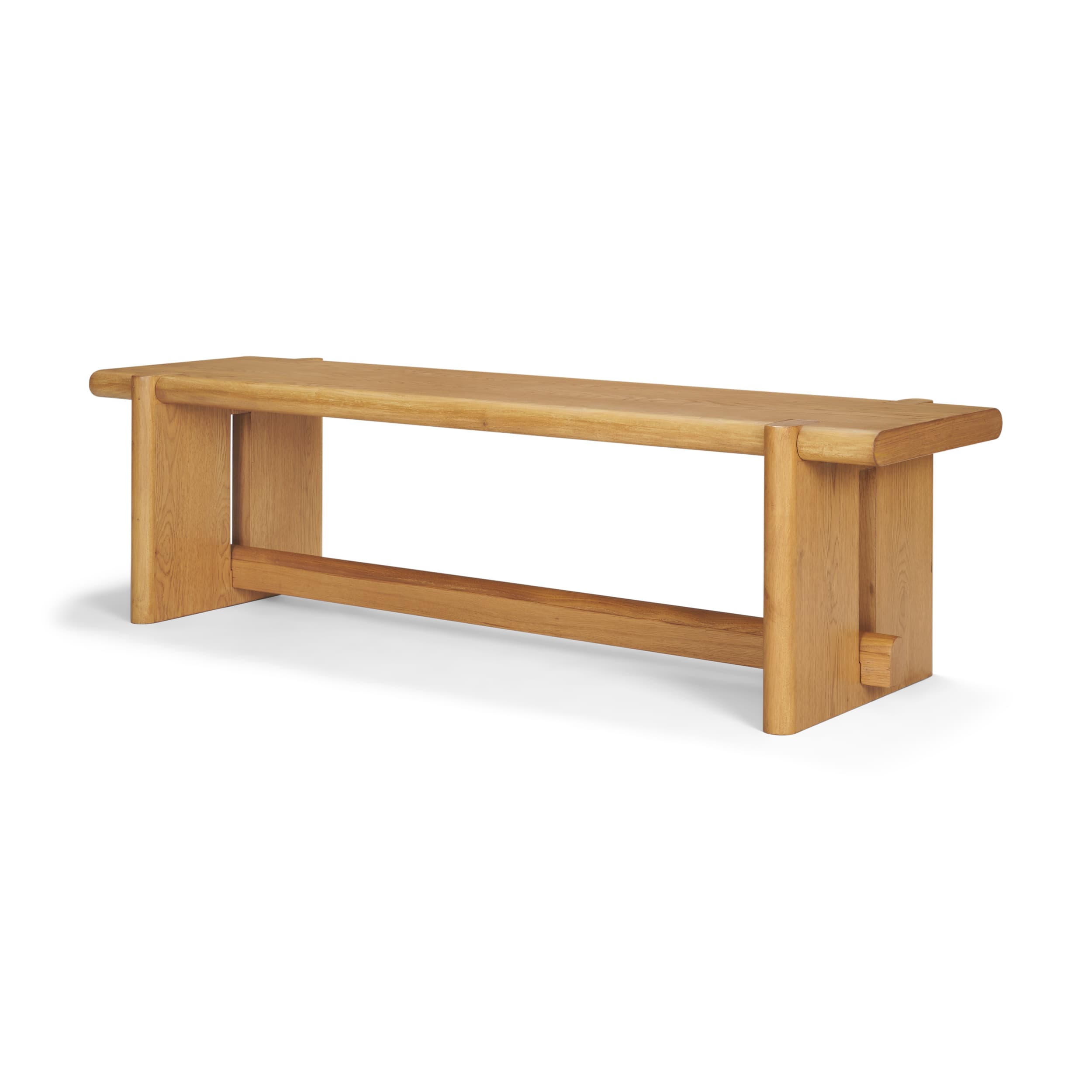 Rowan Light Brown Oak Wood Bench — product photograph