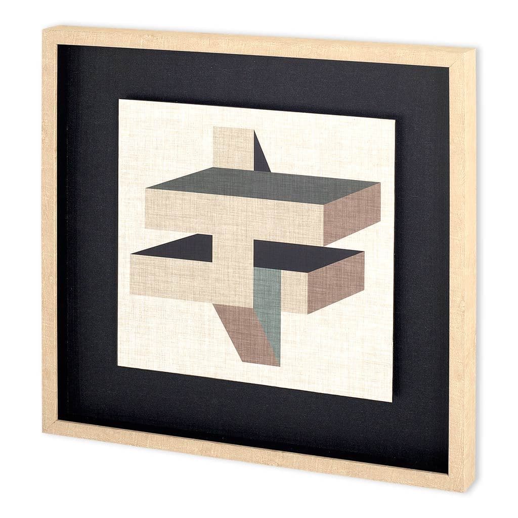 Geometric Perspective II by June Vess a Hand Embellished Textured Framed Decograph Art Print — product photograph