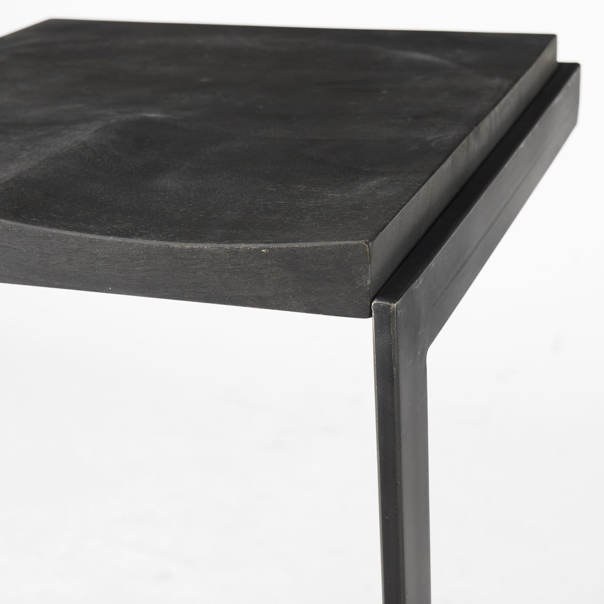 Kiran Backless 30in Seat Bar Stool | Black Wood w/ Black Metal — product photograph