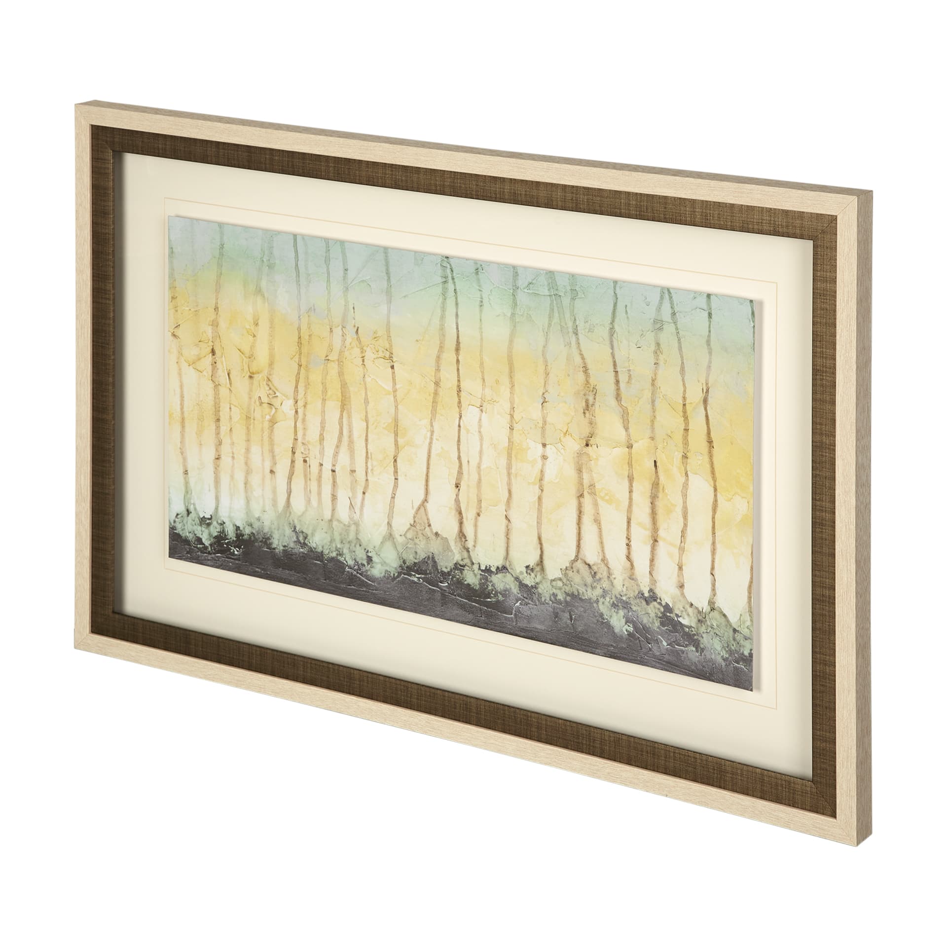 Treeline Light I by Jennifer Goldberger Hand Embellished Textured Framed Art Print Matted under Glas — product photograph