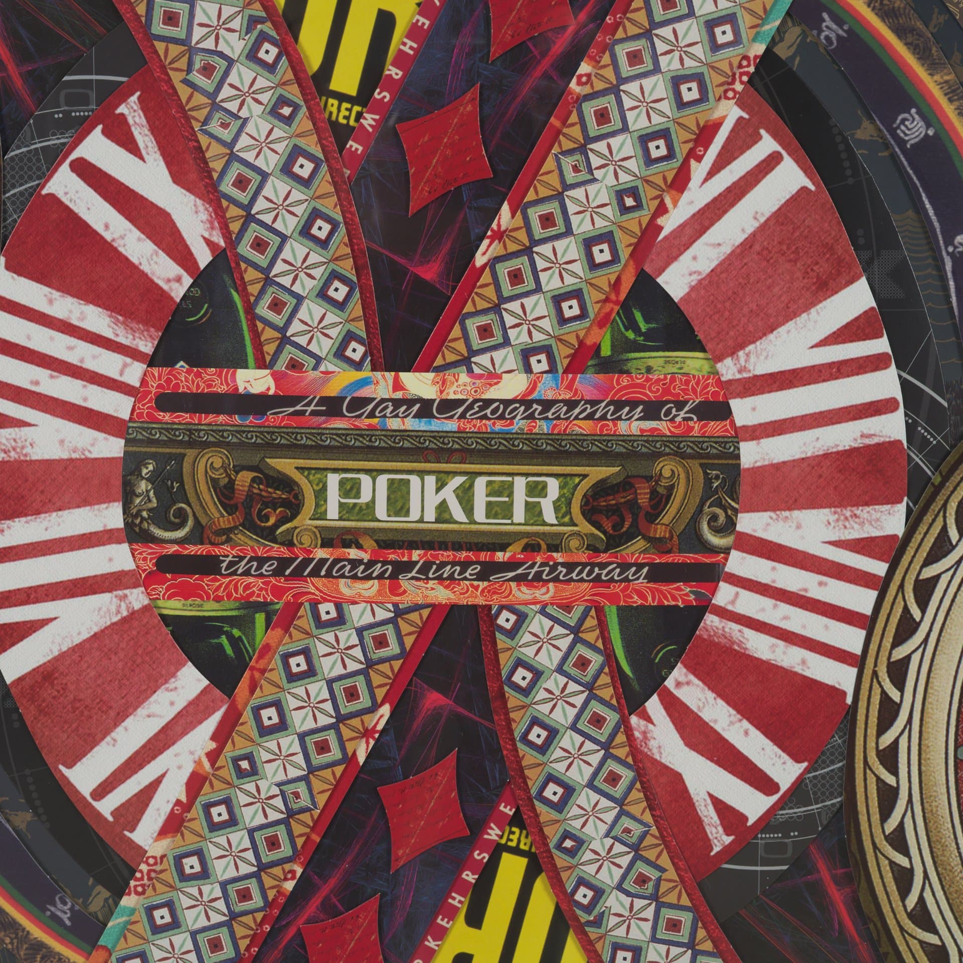 Jack of Diamonds Playing Card a Paper Mosaic Collage Framed Art under Glass — product photograph