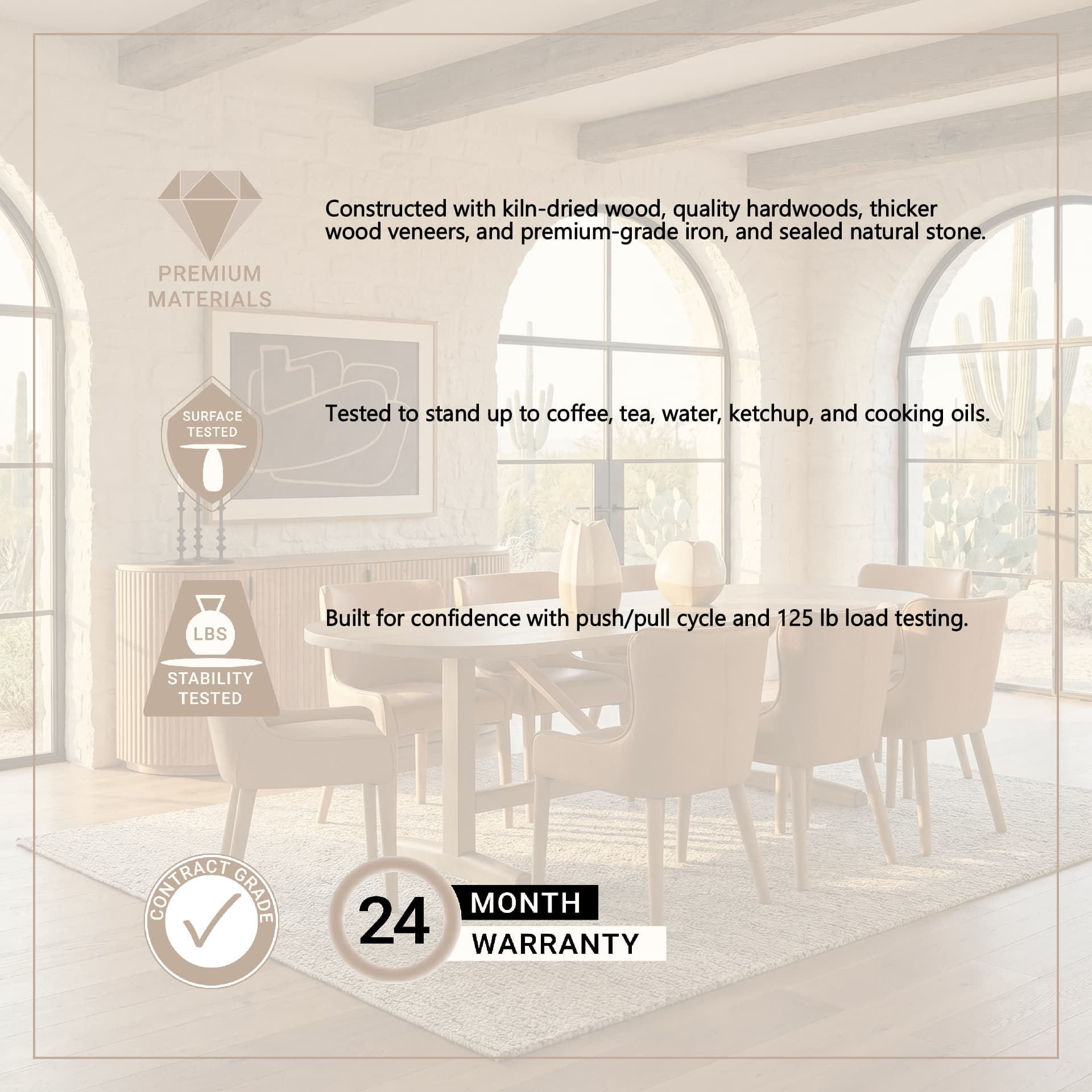 Viktor 94"L x 42"W Dining Table | Modern | Light Brown Wood | Seats 4 — product photograph