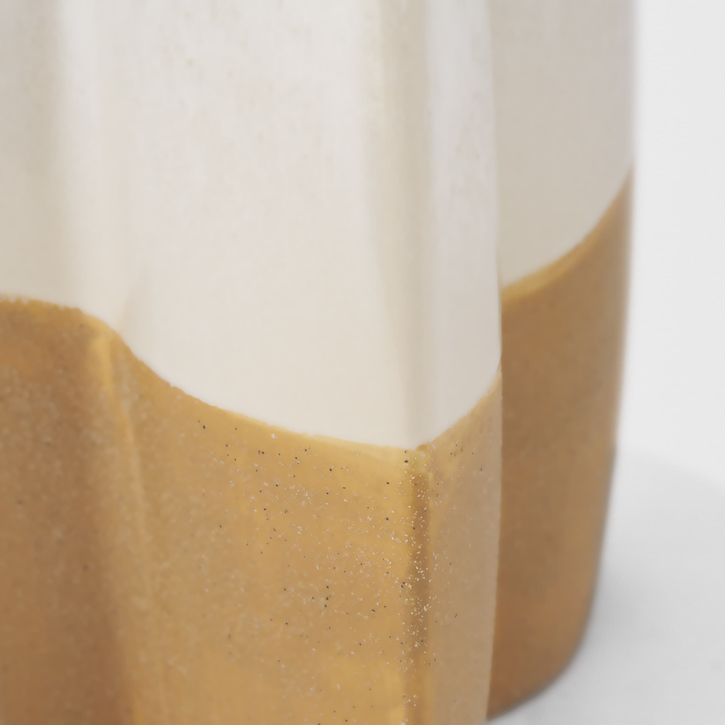 Vania Small Off White w/ Tan Textured Ceramic Vase — product photograph