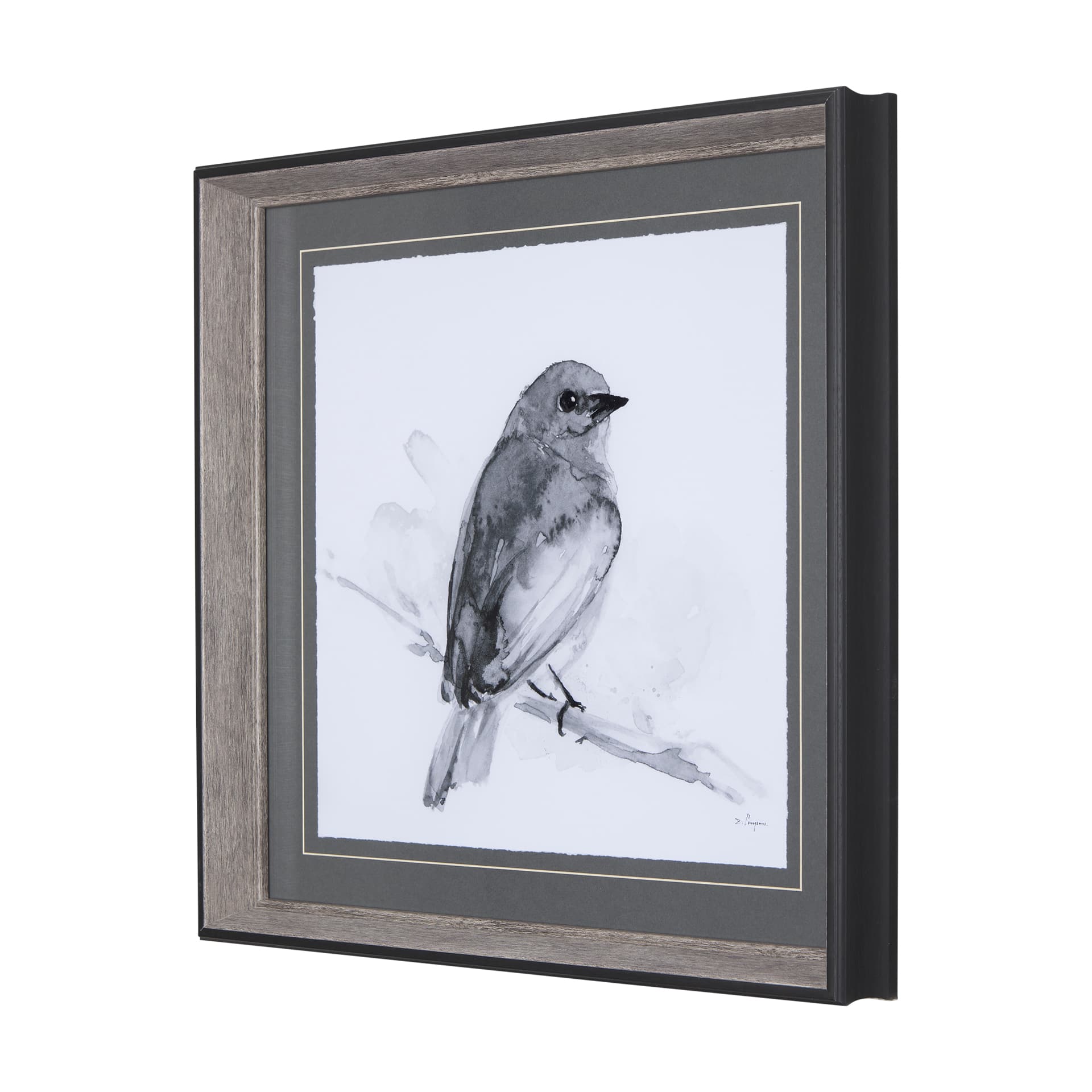 Eastern Blue BW IV by Mercana Studio a Hand Embellished Textured Framed Art Print Matted under Glass — product photograph