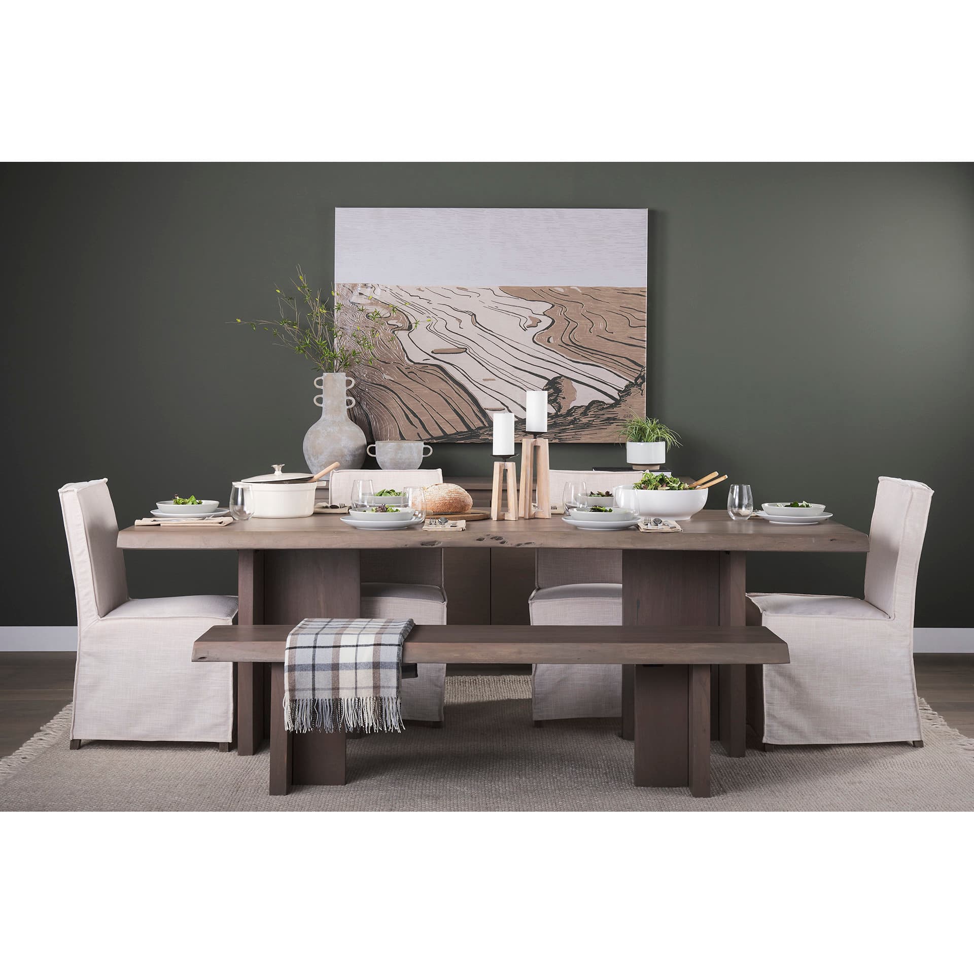 Farmland Fall by Mercana Studio a Hand Embellished Textured Canvas — in a styled room