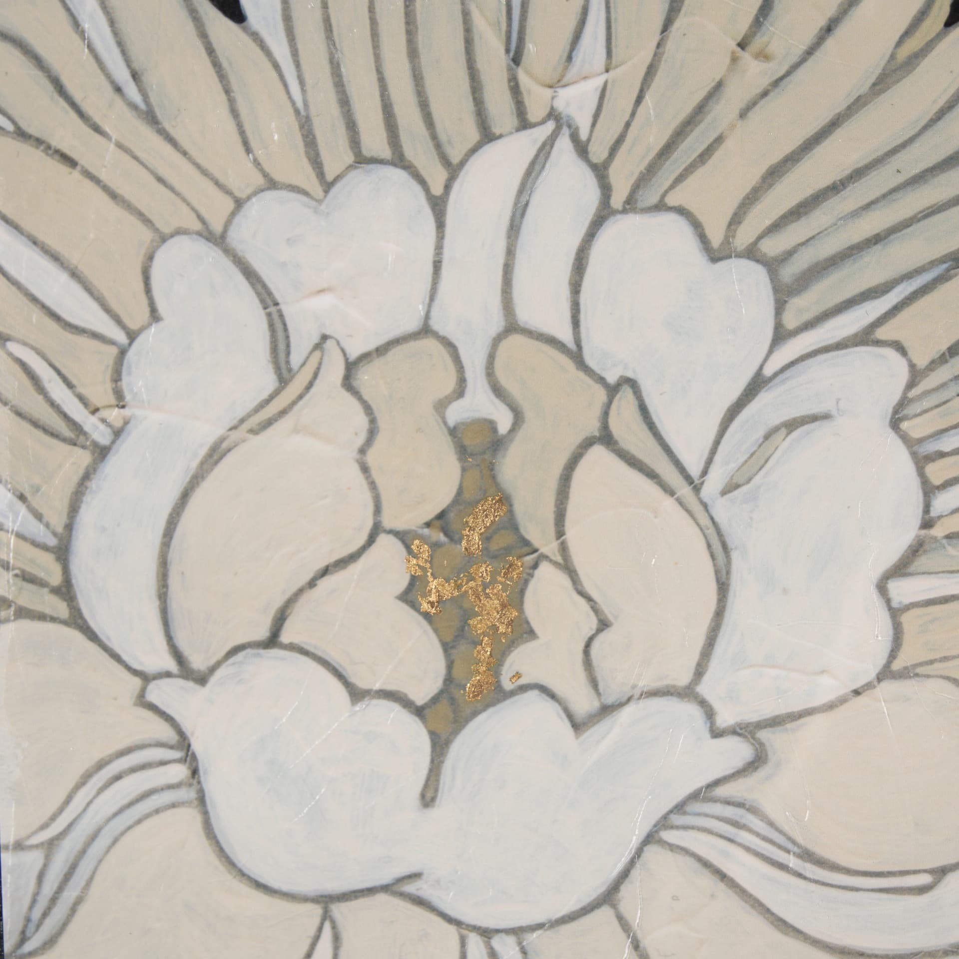 Garden Noir I by June Erica Vess a Hand Embellished Textured Framed Art Print Matted under Glass — product photograph