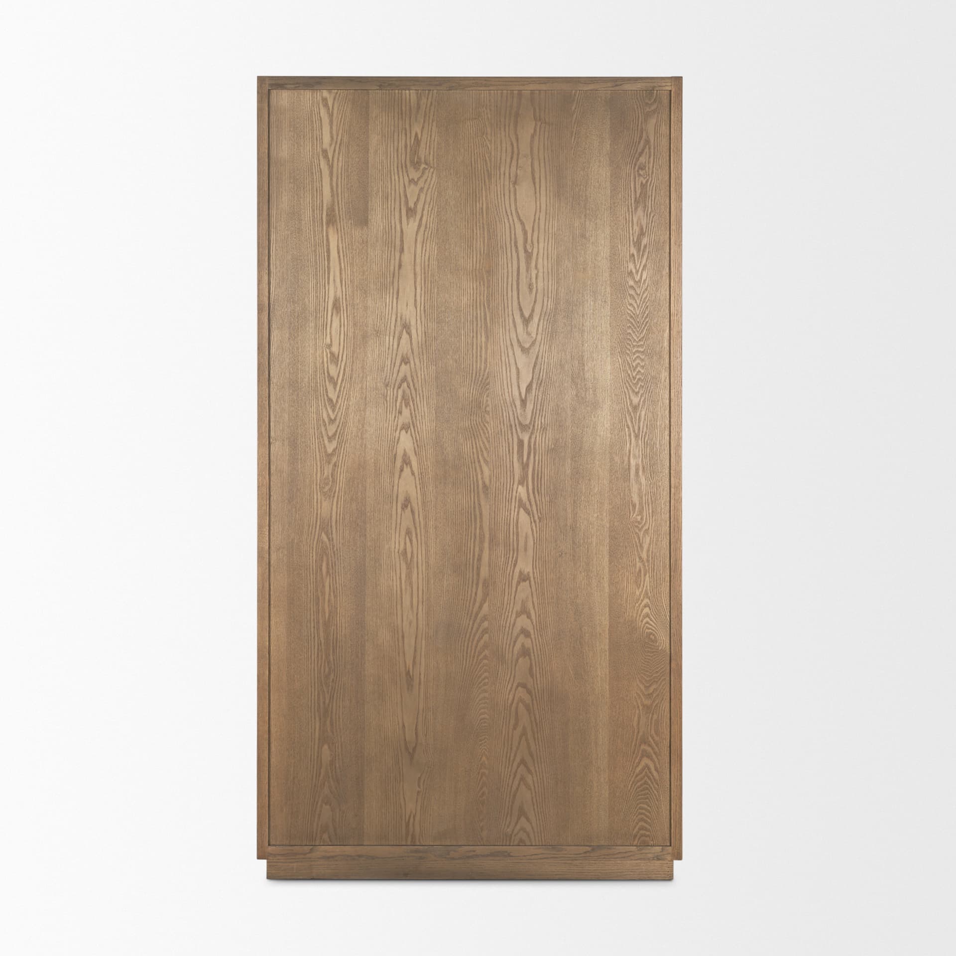 Sina Brown Oak Wood w/ Natural Rattan 2 Door Curio Cabinet — product photograph