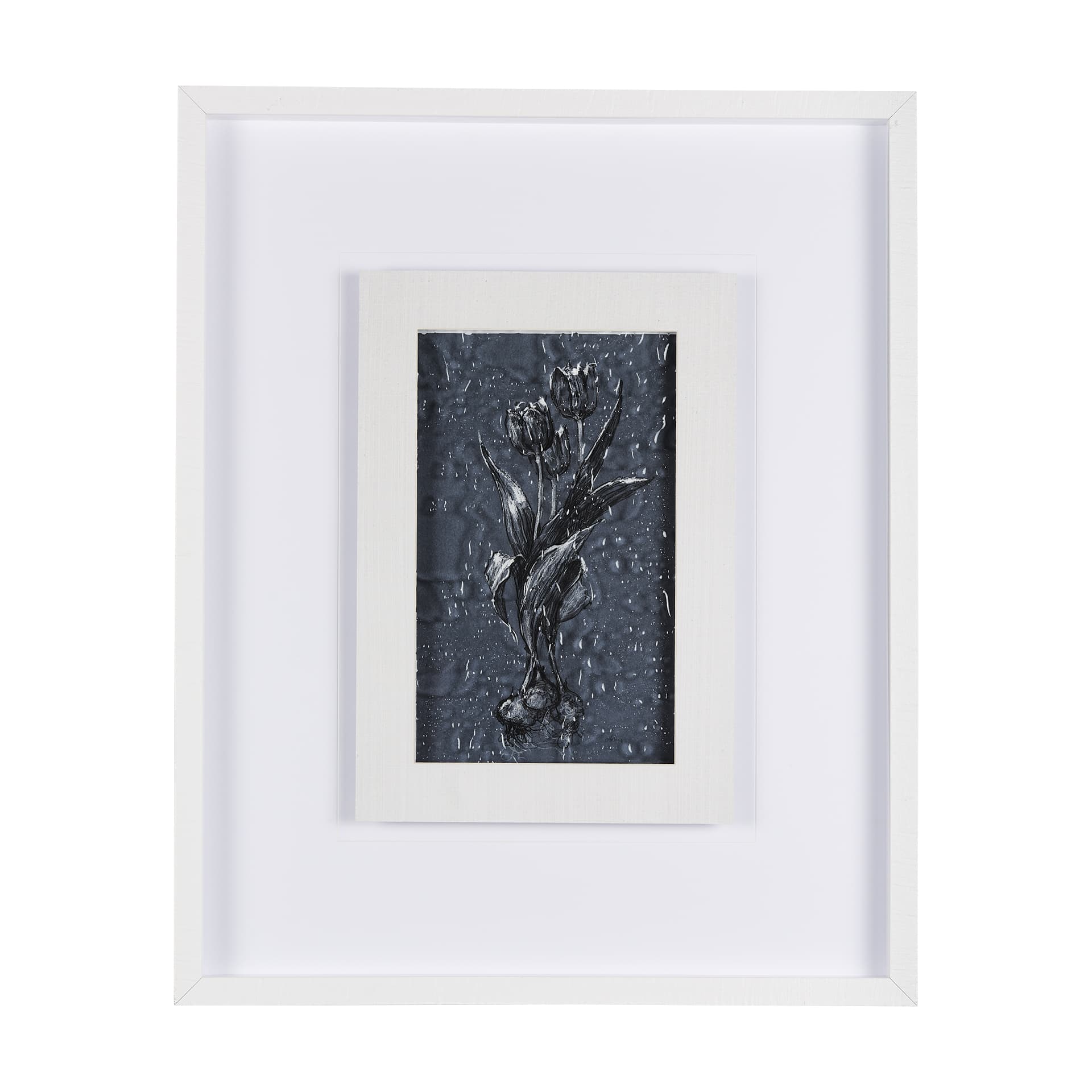 Botanical sketches I (Blue) by Mercana Studio Hand Embellished Framed Art Print Matted under Glass — product photograph