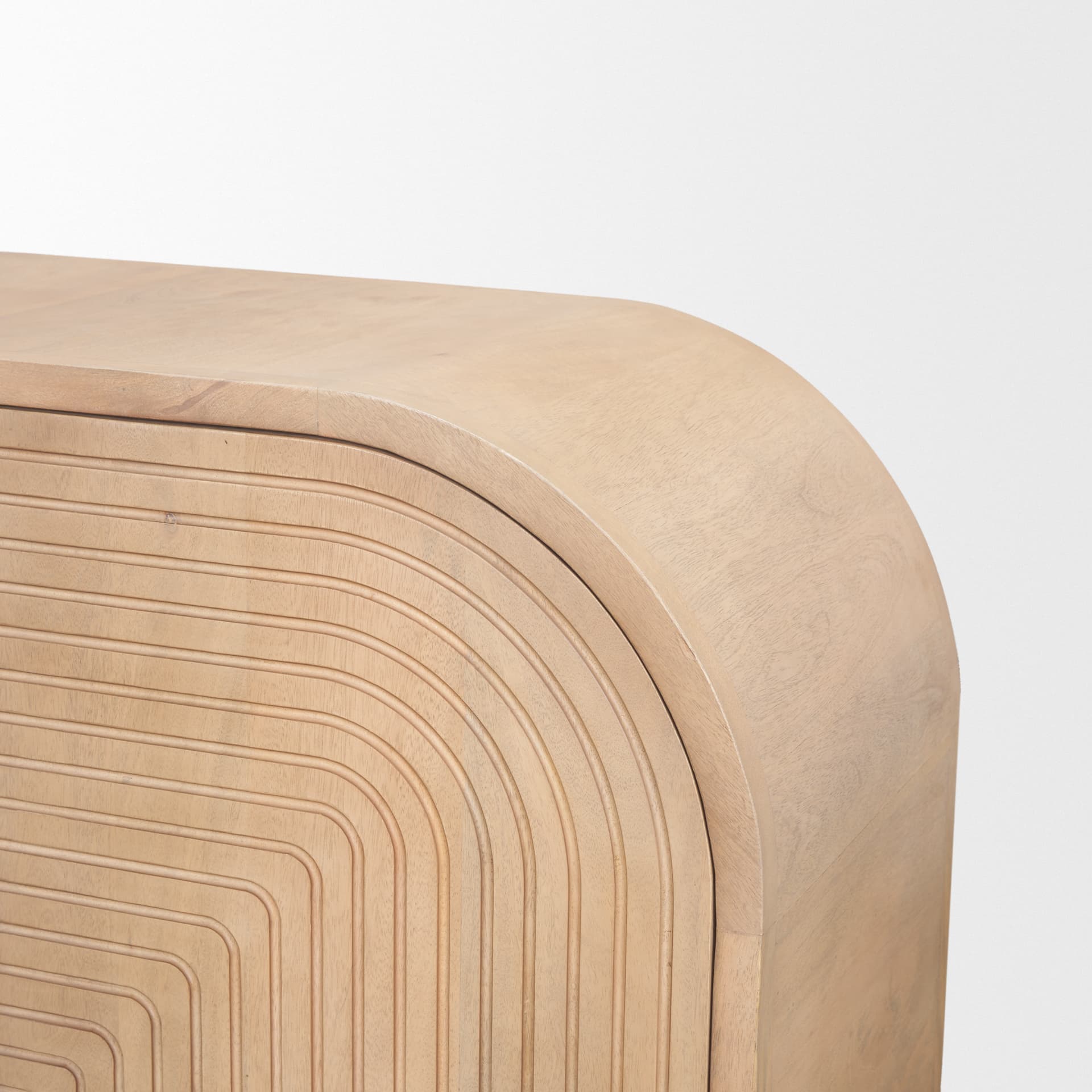 Sorina Reverse Fluted Light Brown Wood Sideboard — product photograph