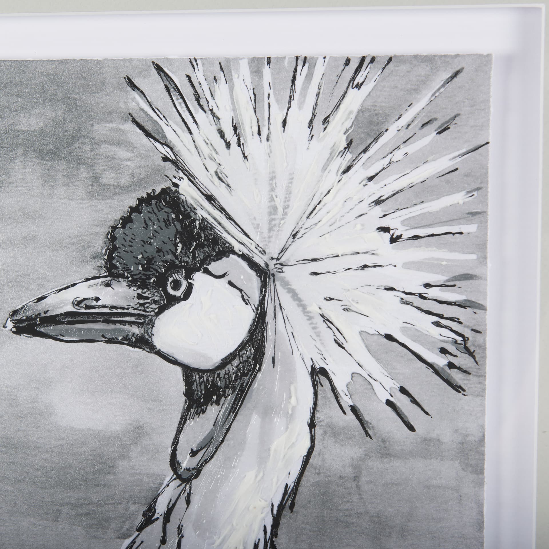 Bird Portrait Sketch II by Mercana Studio Hand Embellished Framed Art Print Matted under Glass — product photograph