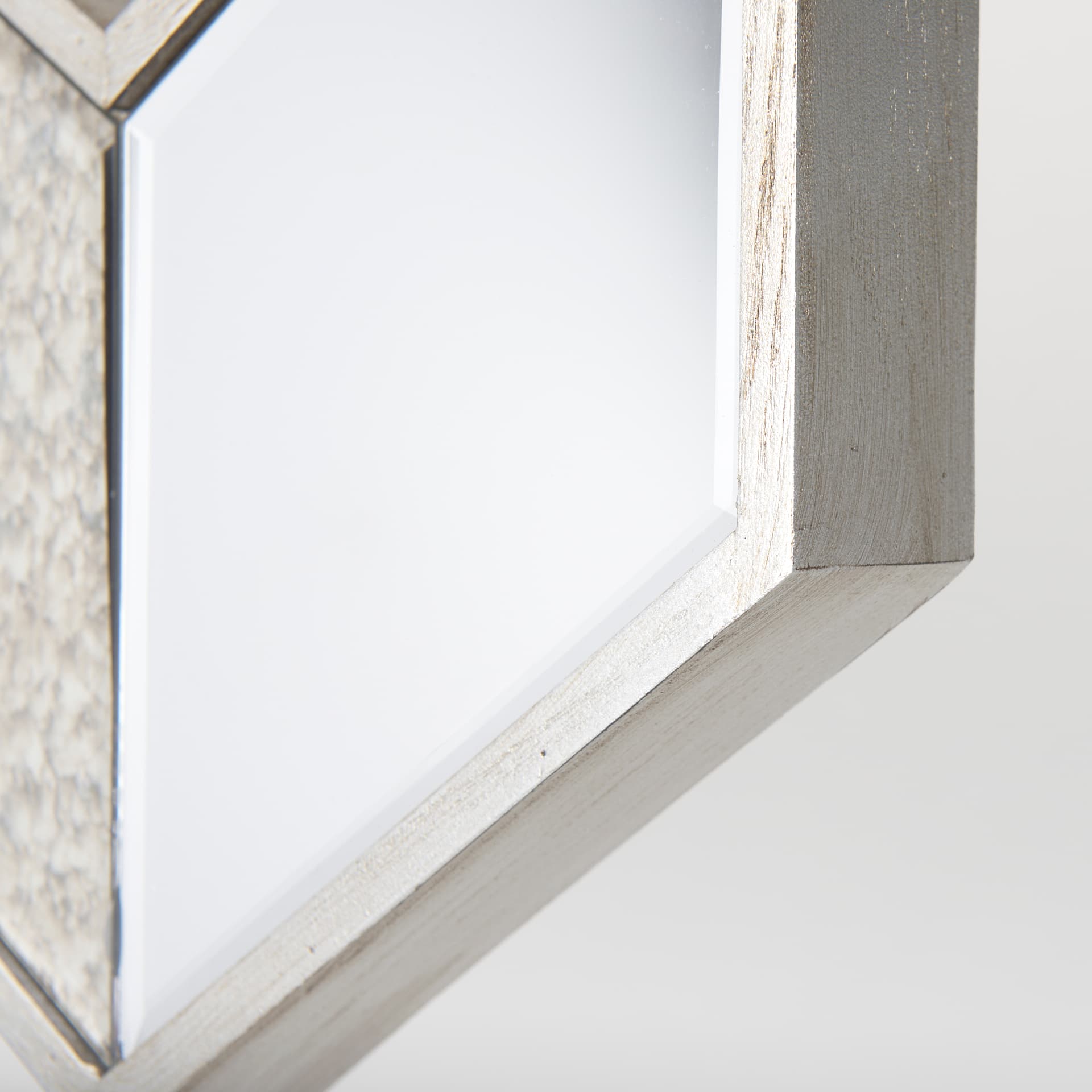 Cheveronna 36x12 Silver W/Antiquing Wood Frame Mirror — product photograph