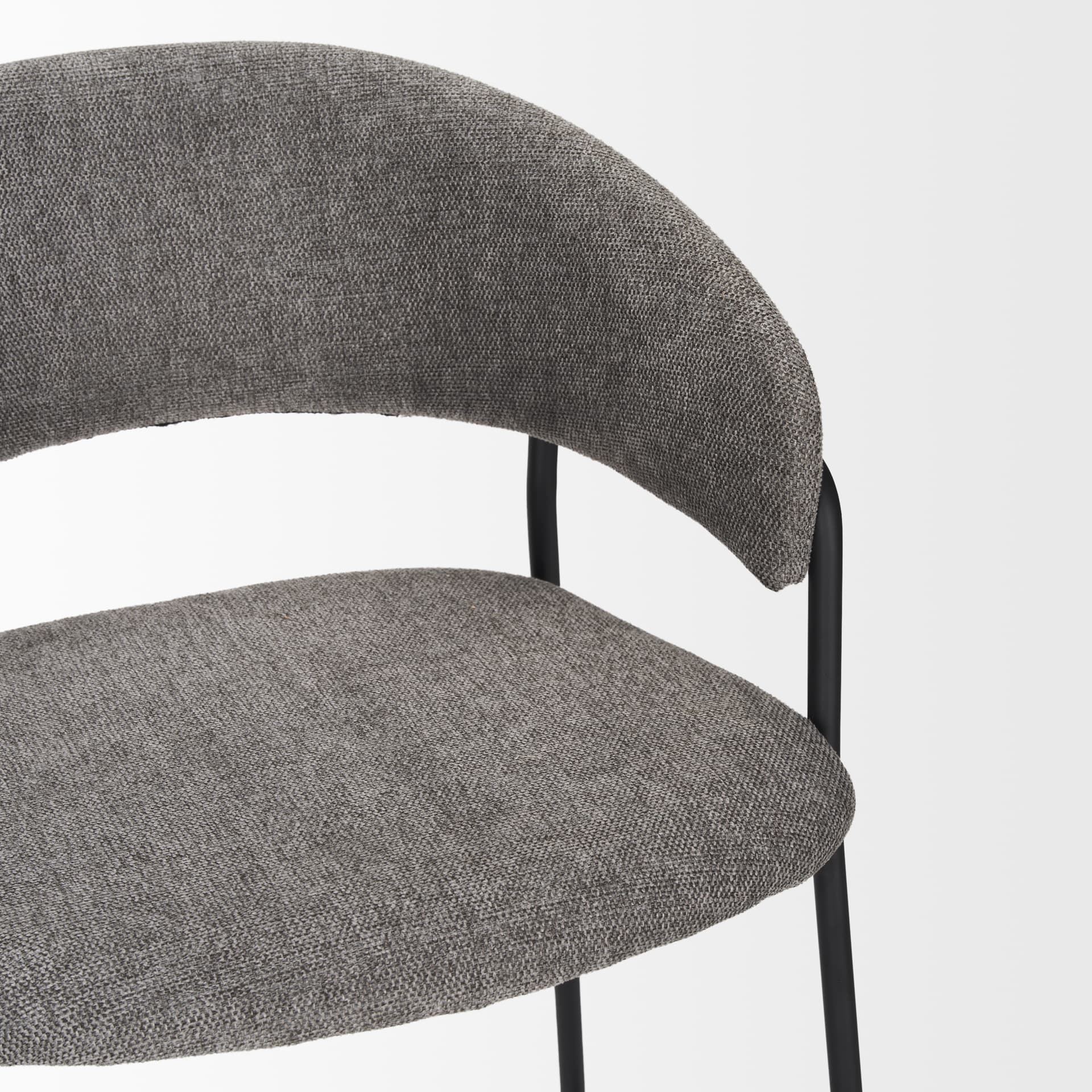 Carolyn Low Back 25.9in Seat Counter Stool | Gray Fabric — product photograph