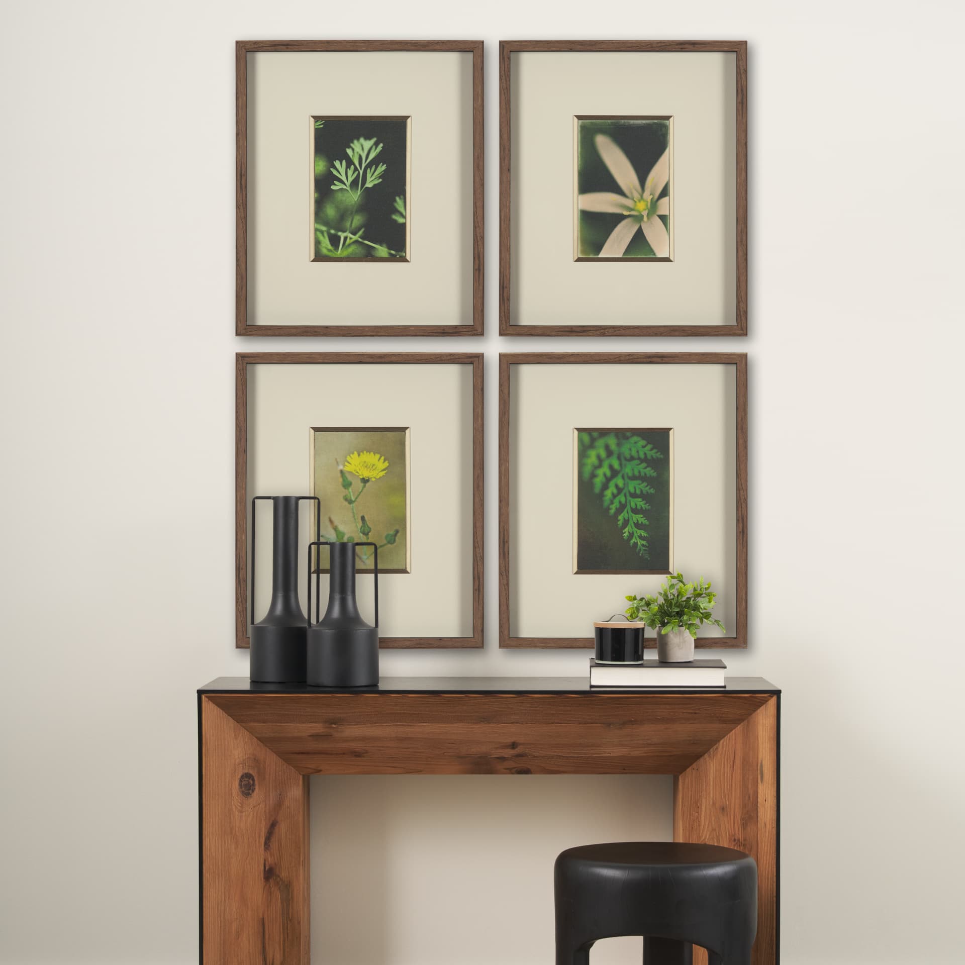 Green Growth by Michael Banks a Hand Embellished Framed Photo Art Print Matted under Glass — in a styled room