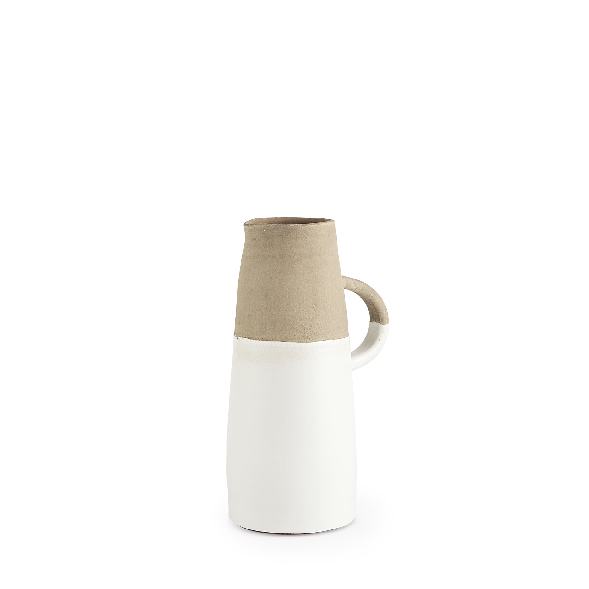 Garand Small 13H Two-Toned White Natural Ceramic Jug — product photograph