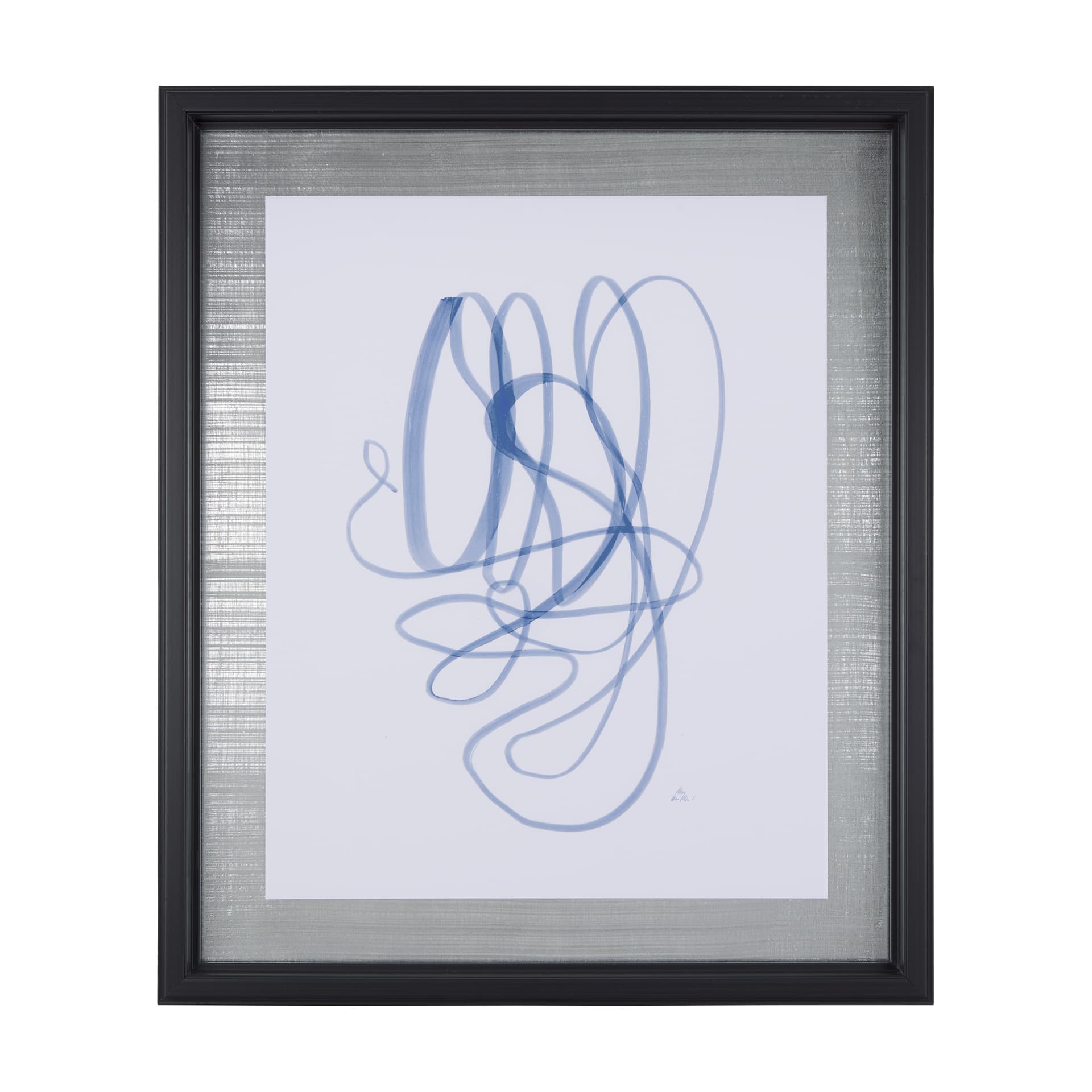 Lines V by Mercana Studio a Hand Embellished Textured Framed Art Print Matted under Glass — product photograph