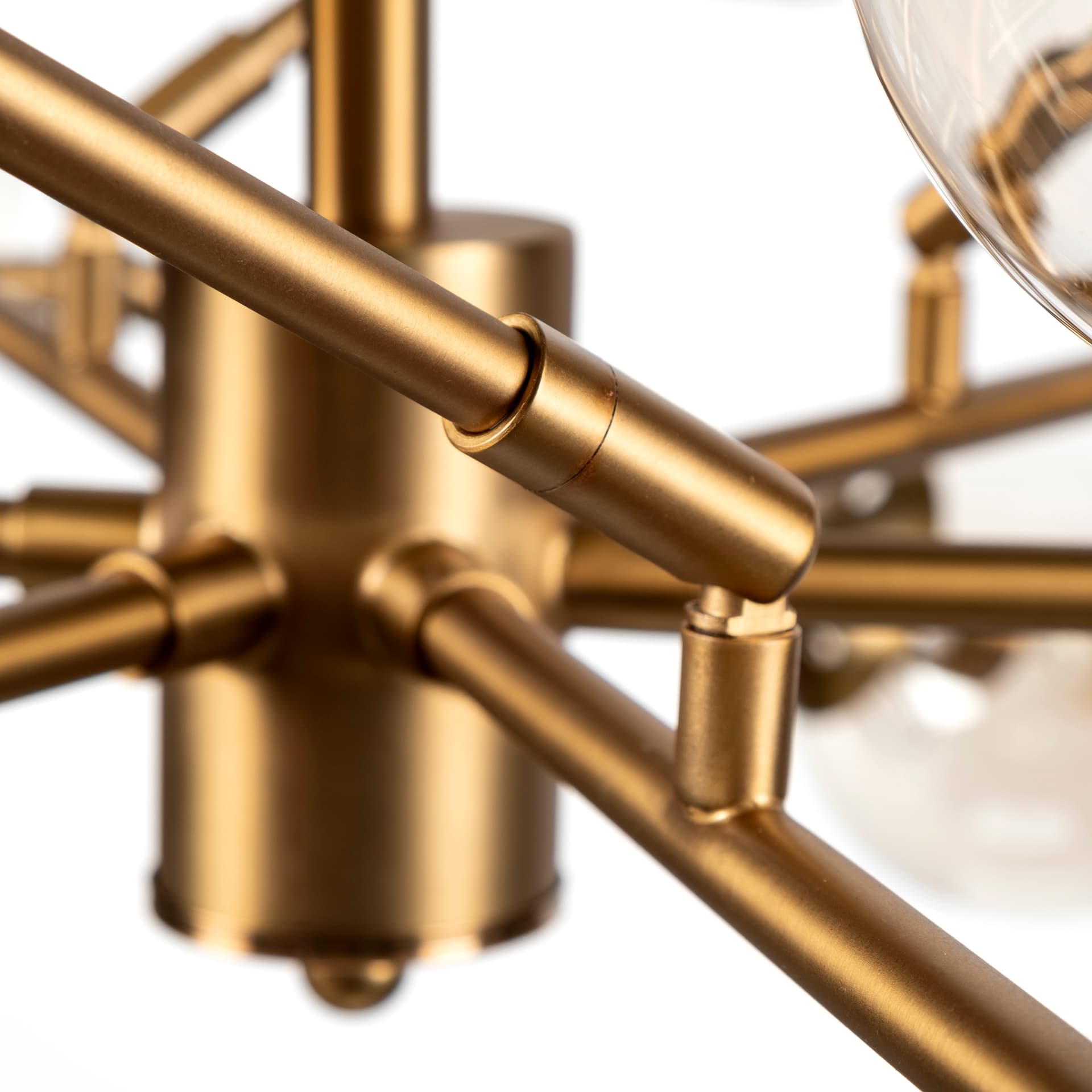 Rudyard Glass Globe and Gold Metal Chandelier — product photograph