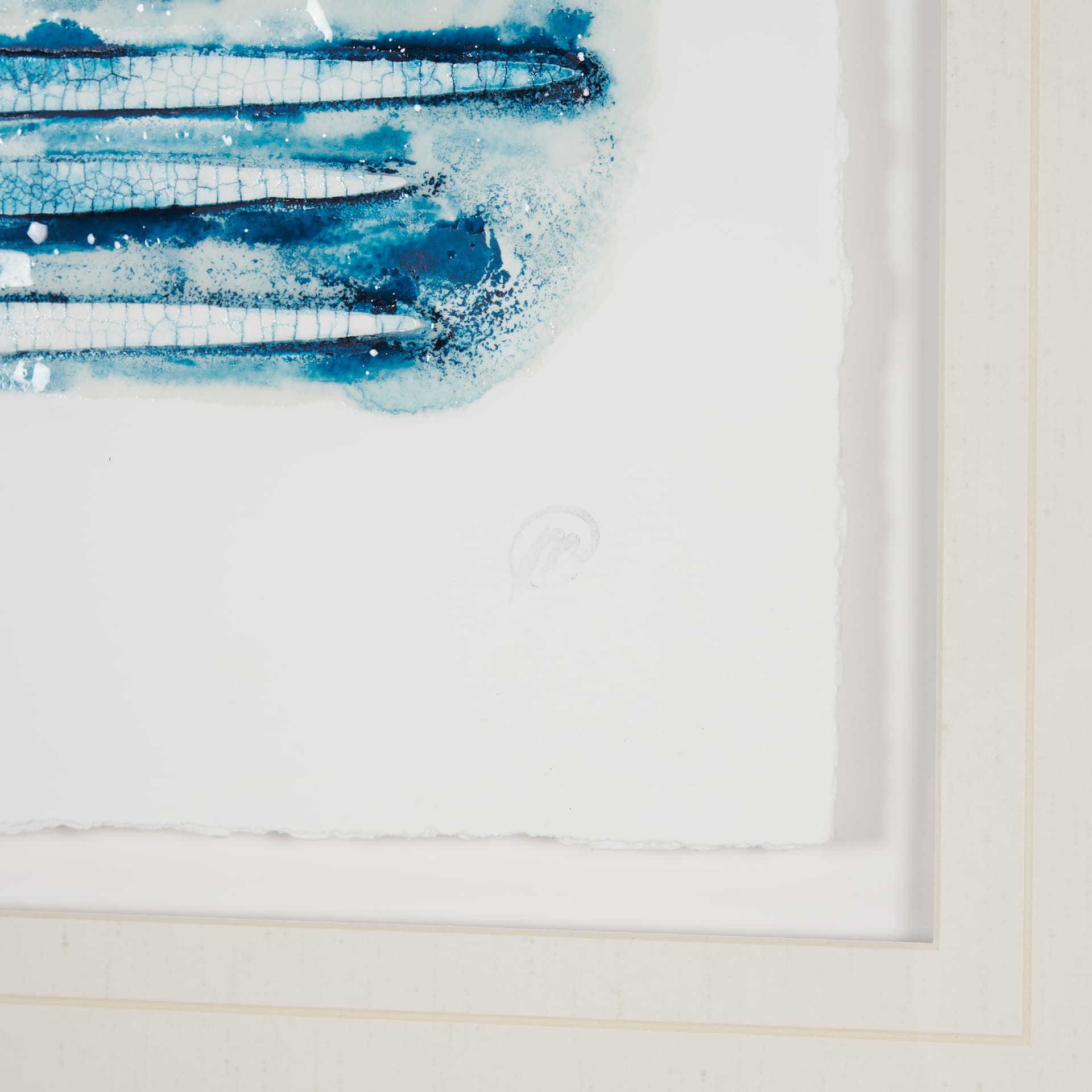 Calm River Blue I by Studio M a handmade Original Framed Artwork under Glass — product photograph
