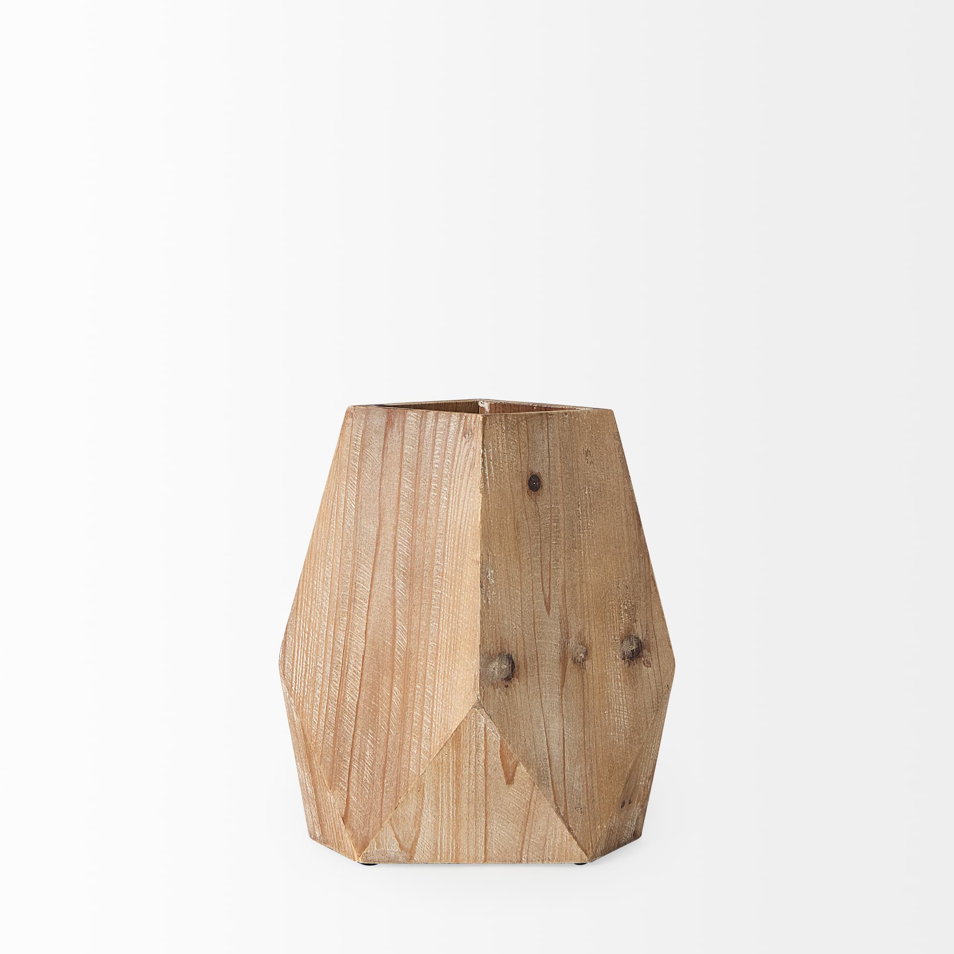 Allen III Tall Natural Wooden Base Oval Vase — product photograph