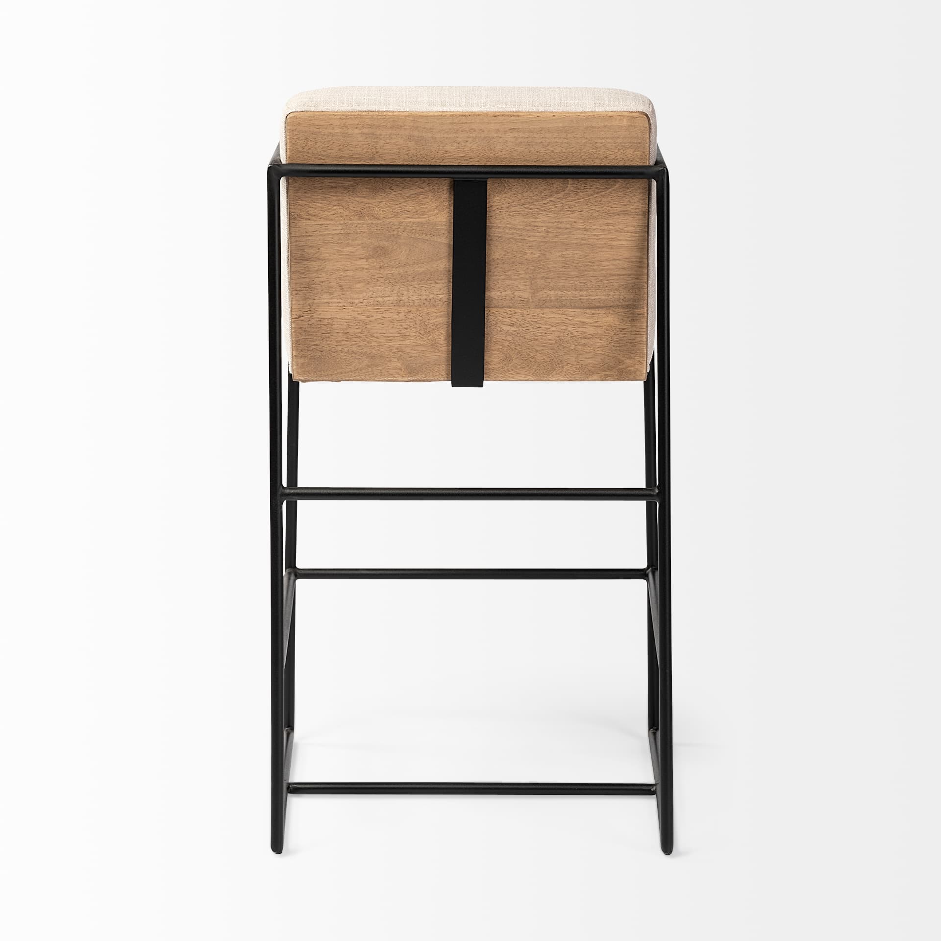 Stamford Backless 36.8in Seat Counter Stool | Beige Fabric w/ Metal — product photograph