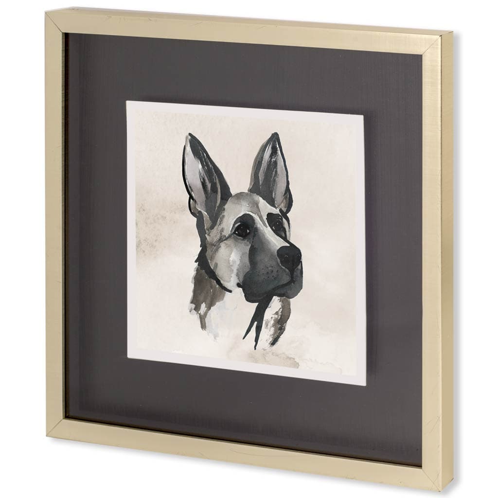 Small Inked Dogs IV by Grace Popp a Hand Embellished Textured Framed Art Print Matted under Glass — product photograph