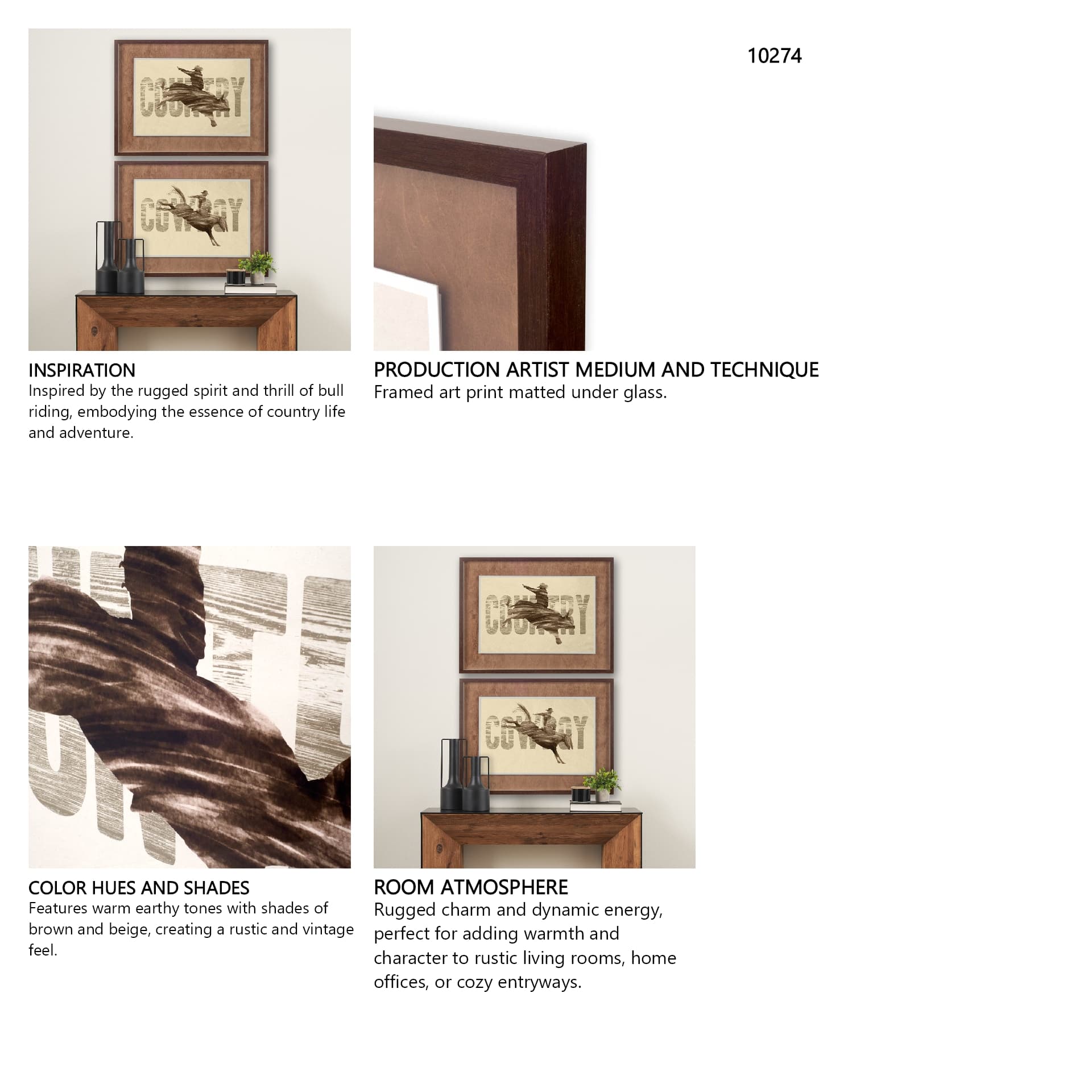 Country by THE Studio a Framed Art Print Matted under Glass — in a styled room
