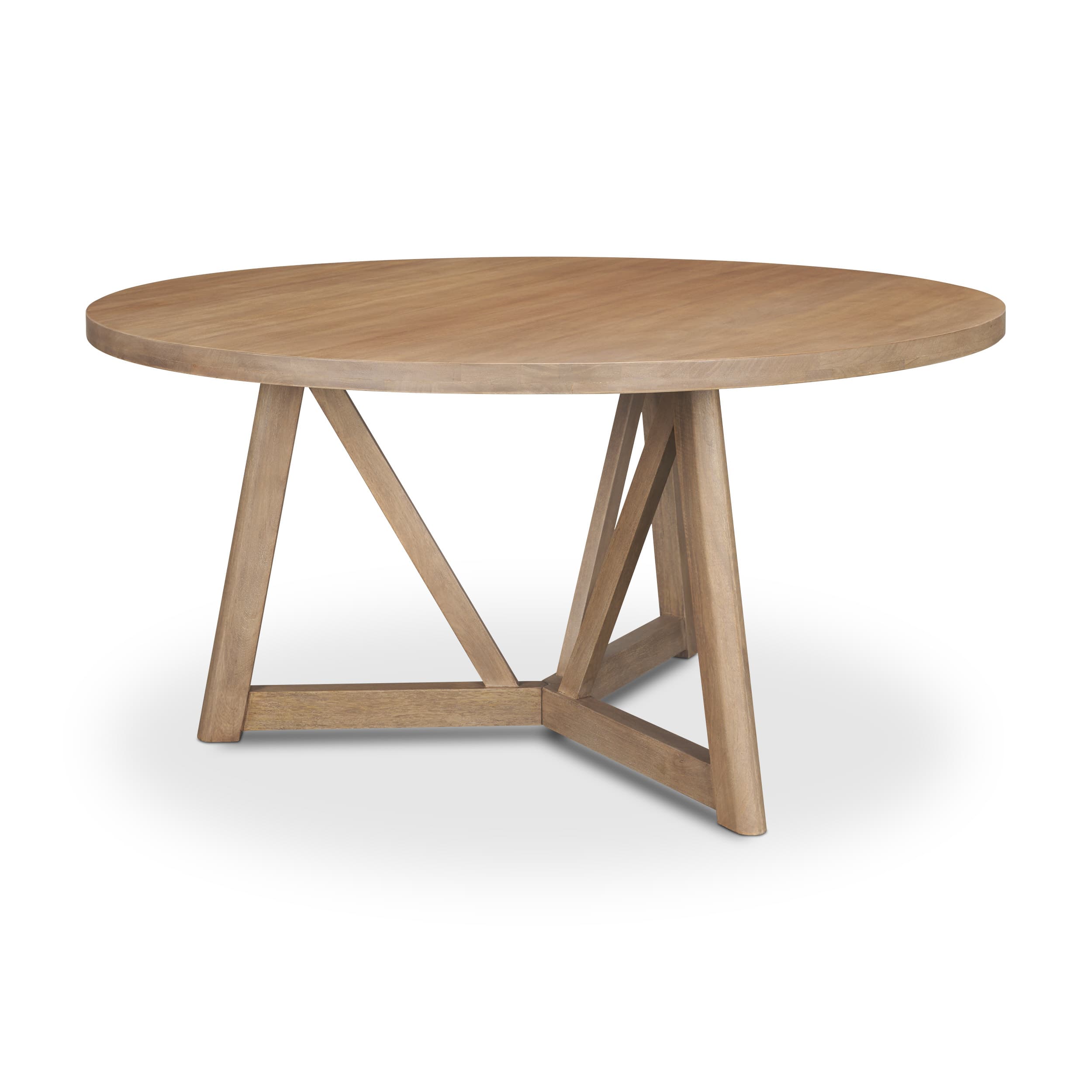 Legolas 60" Round Dining Table | Modern | Brown Wood | Seats 6 — product photograph