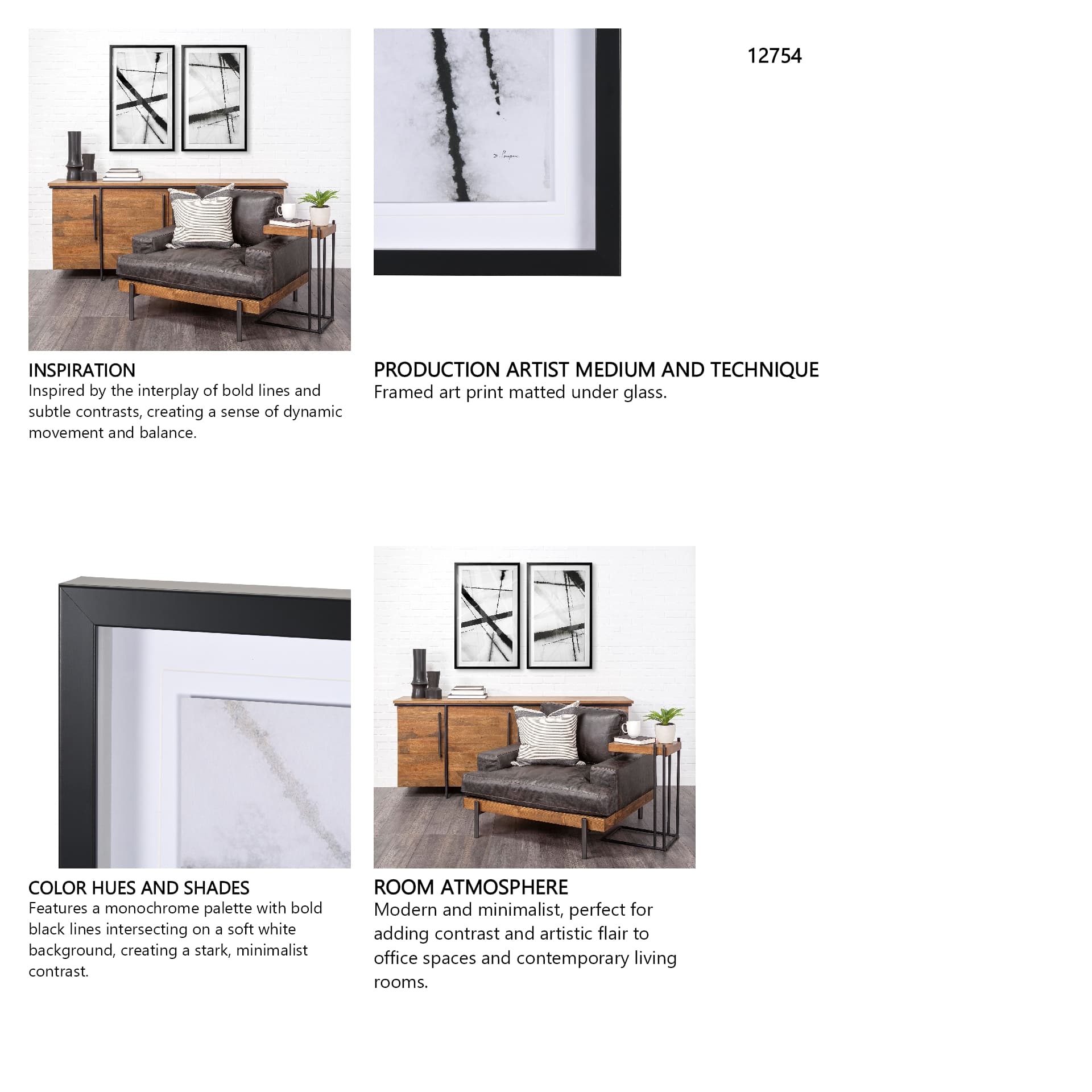 Clouding Mirror II by Panpan Zhang a Framed Art Print Matted under Glass — in a styled room