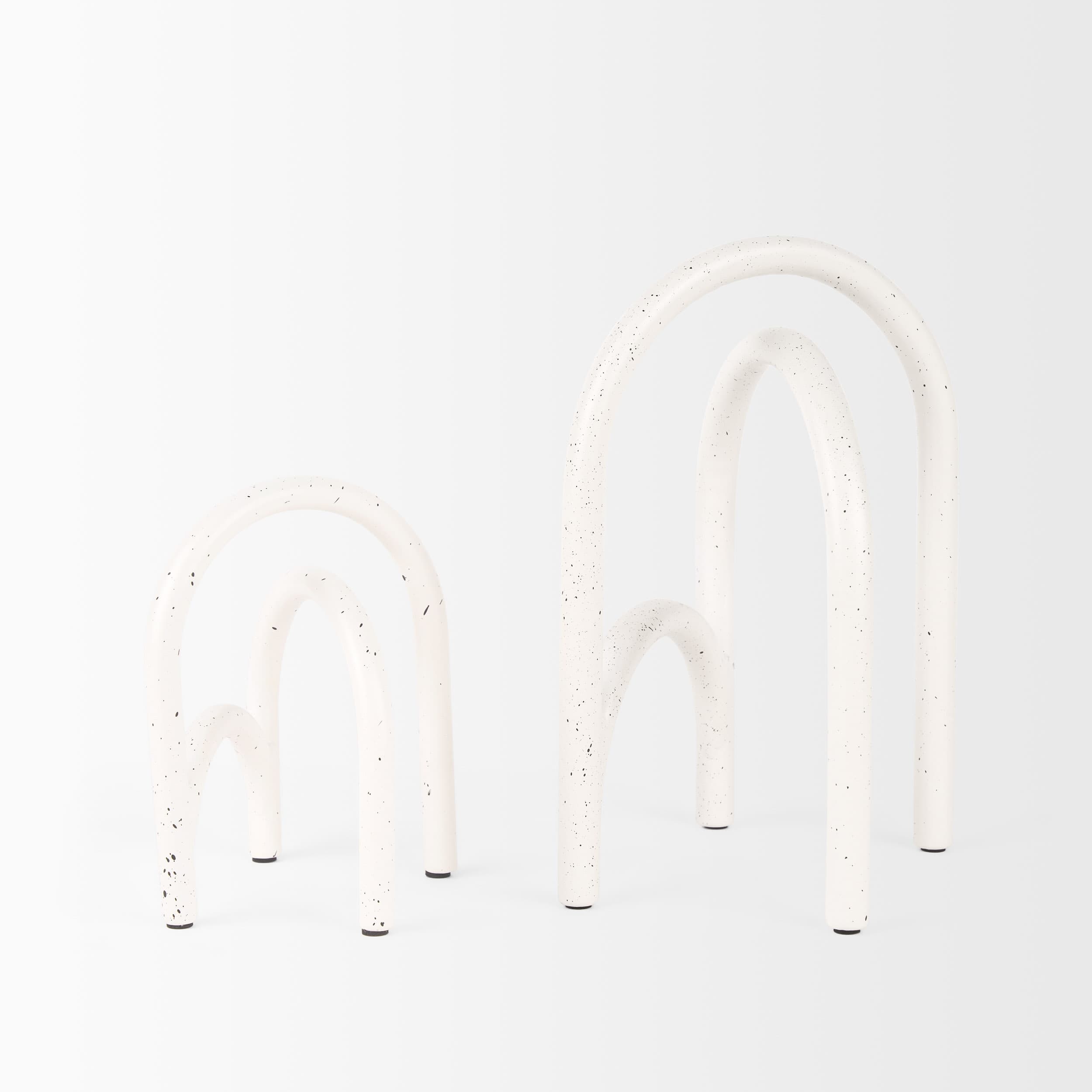 Springe White & Gray Speckled Arch Decorative Object (Set of 2) — product photograph
