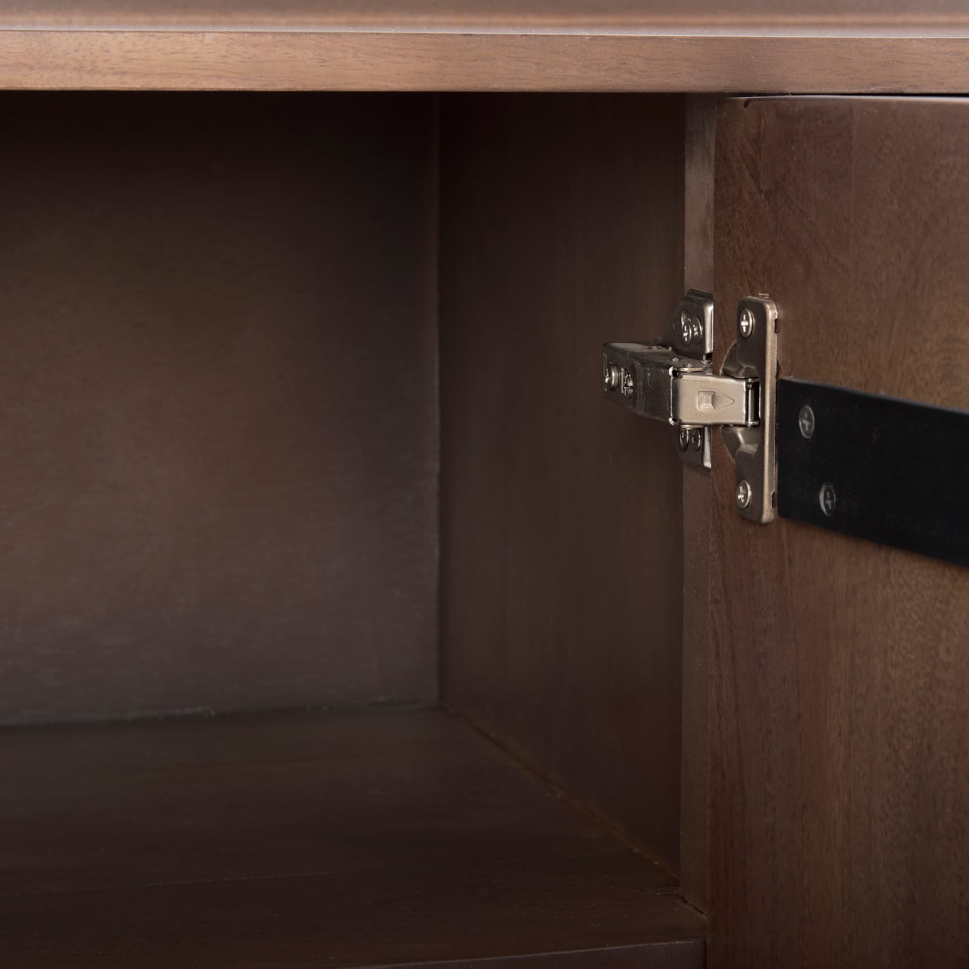 Lillie Medium Brown Wood 4 Door Tray Top Sideboard — product photograph