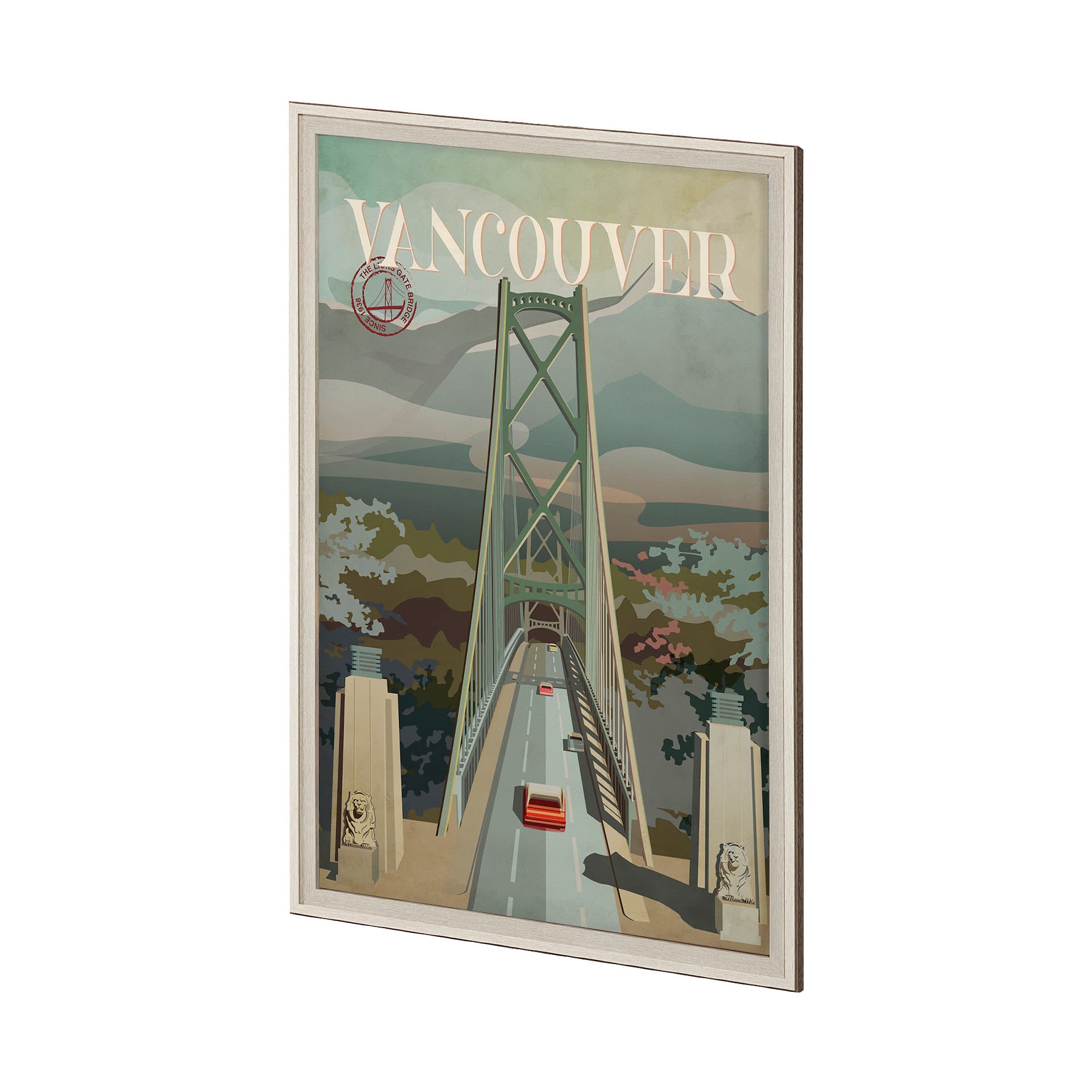 Vancouver Go Canada (XL) by Mercana Studio a Hand Embellished Decograph Framed Art Print under Glass — product photograph