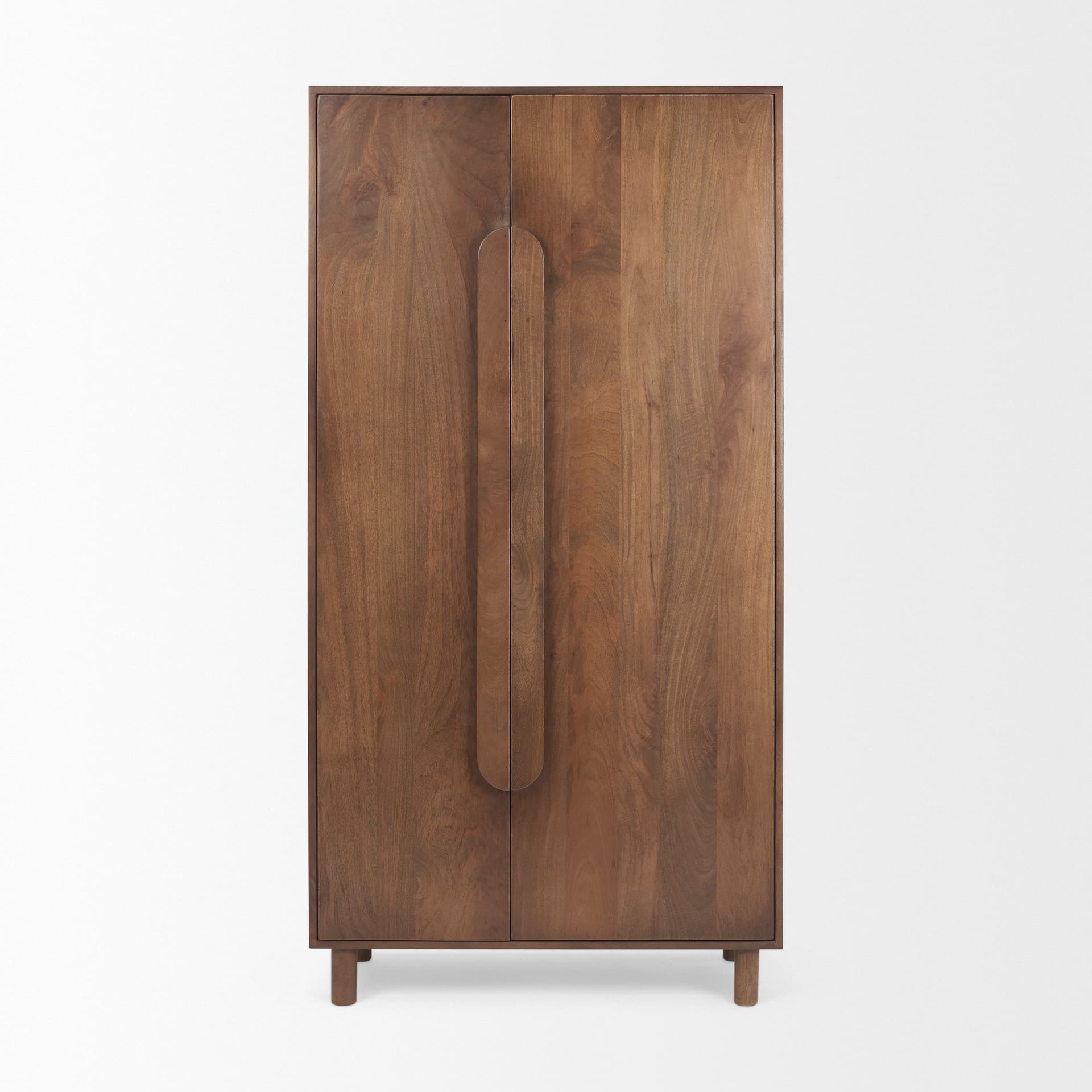 Astrid 36.0L x 17.0W x 70.0H Medium Brown Solid Wood Armoire — product photograph