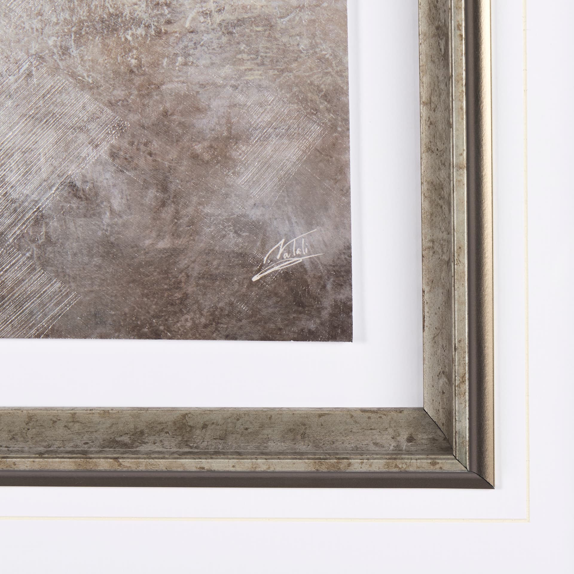 Black Strokes II by Mercana Studio a Hand Embellished Textured Framed Art Print Matted under Glass — product photograph