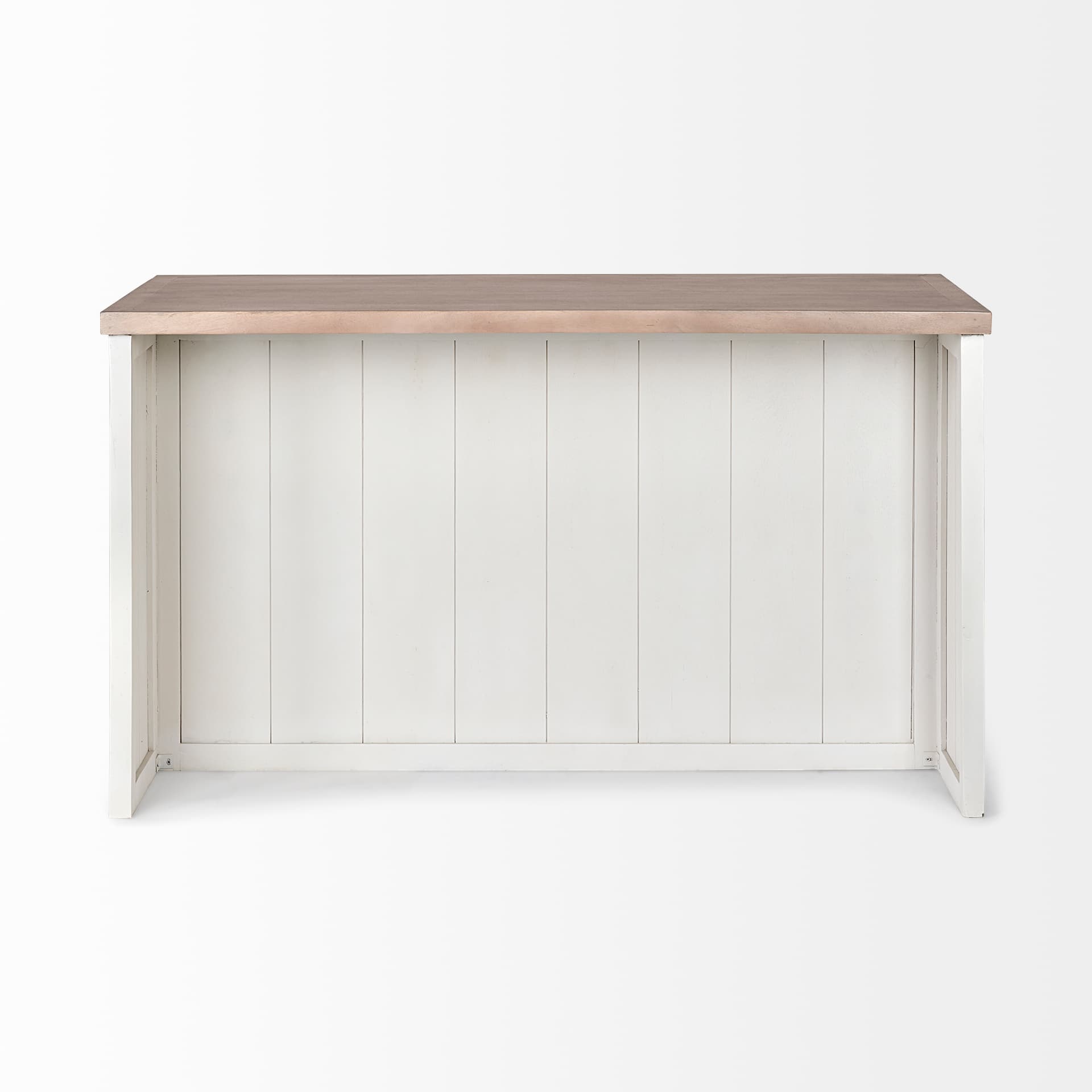 Fairview II White and Brown Two-Tone Stain Solid Wood Kitchen Island — product photograph